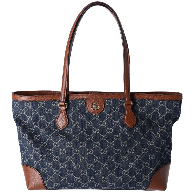GUCCI Ophidia GG Medium Jacquard Denim Tote Bag Dark Blue 631685 sold by Gaby's Bags