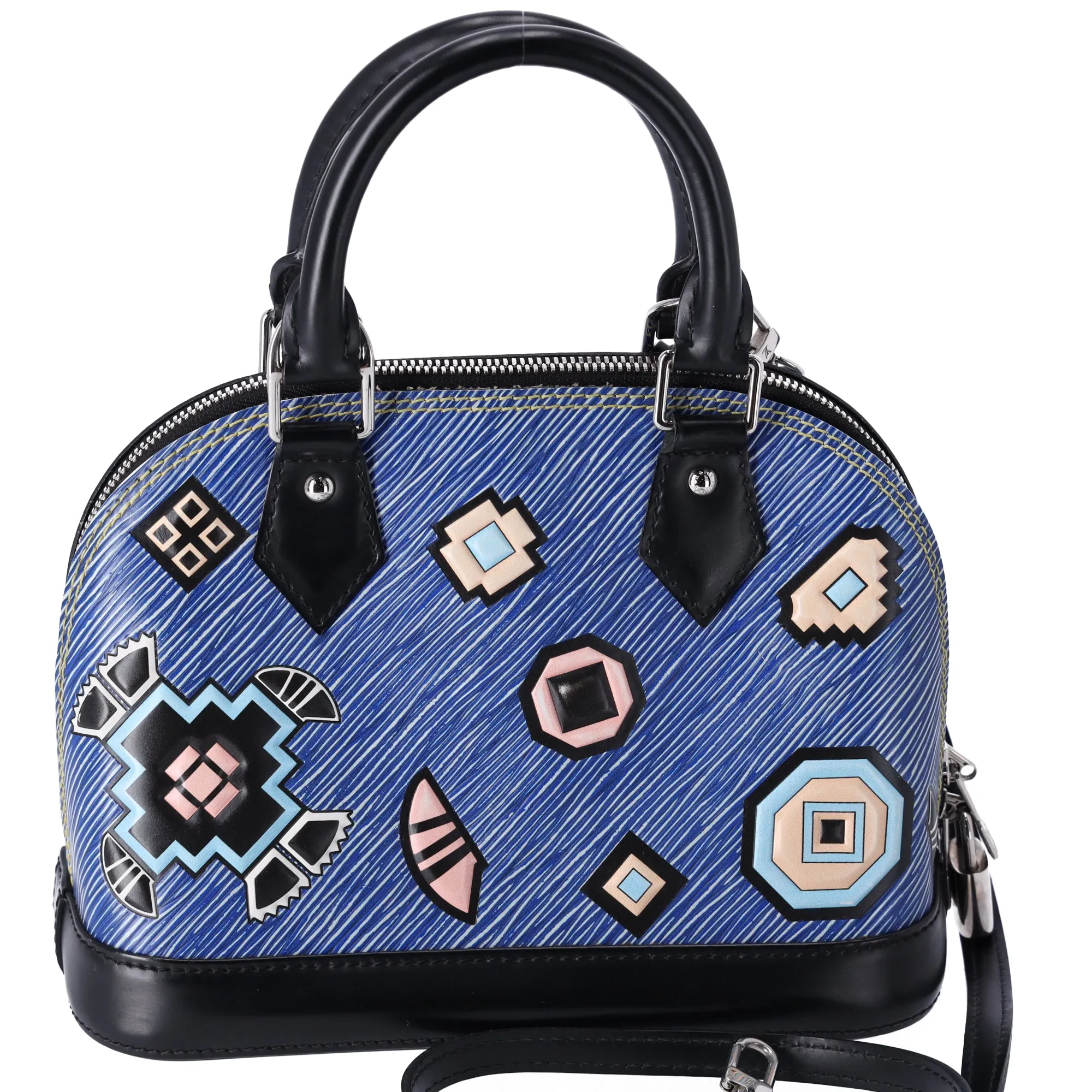 Louis Vuitton Blue Denim Aztec Epi Leather Alma BB Small Dome Bag Crossbody sold by Gaby's Bags product image thumbnail 4