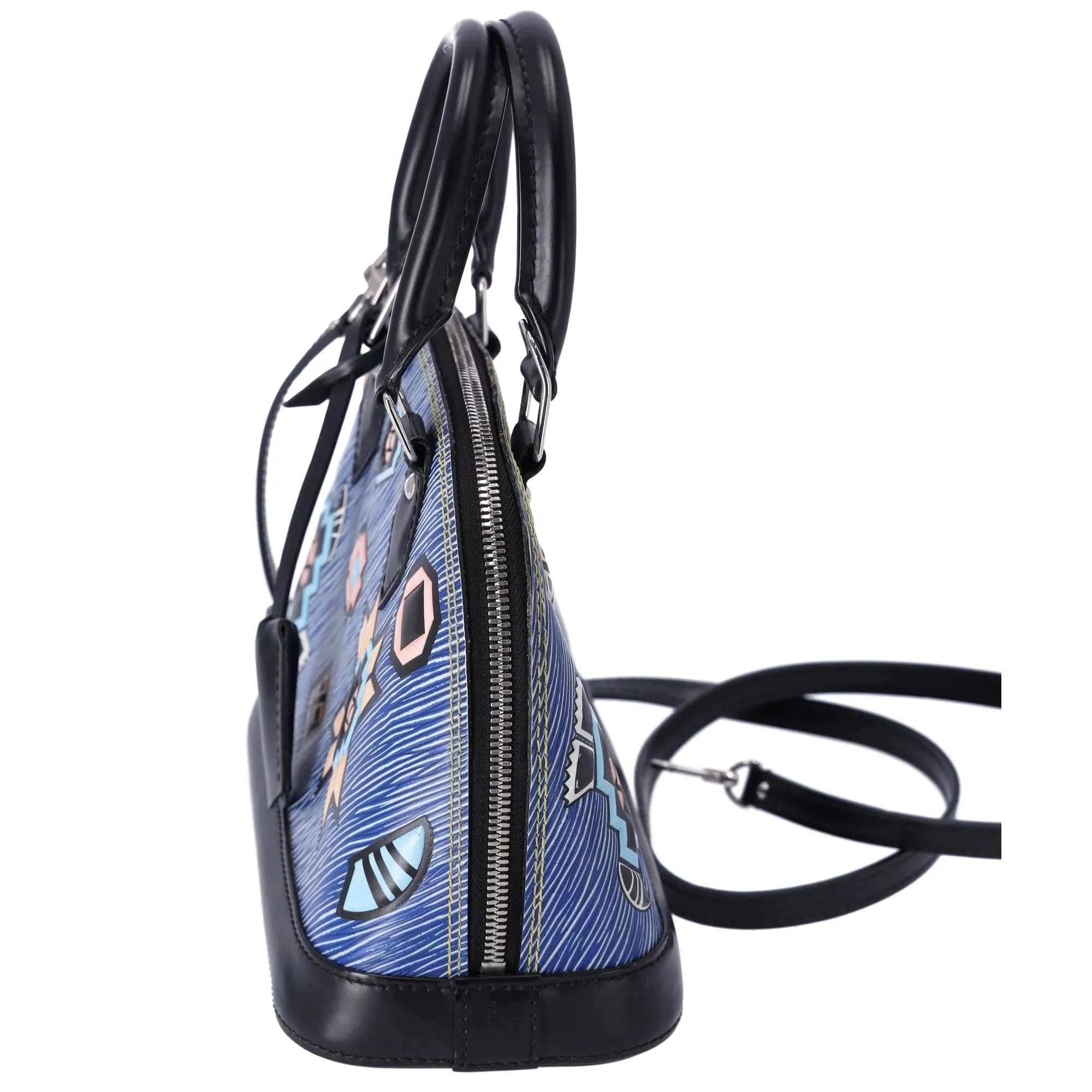 Louis Vuitton Blue Denim Aztec Epi Leather Alma BB Small Dome Bag Crossbody sold by Gaby's Bags product image thumbnail 2