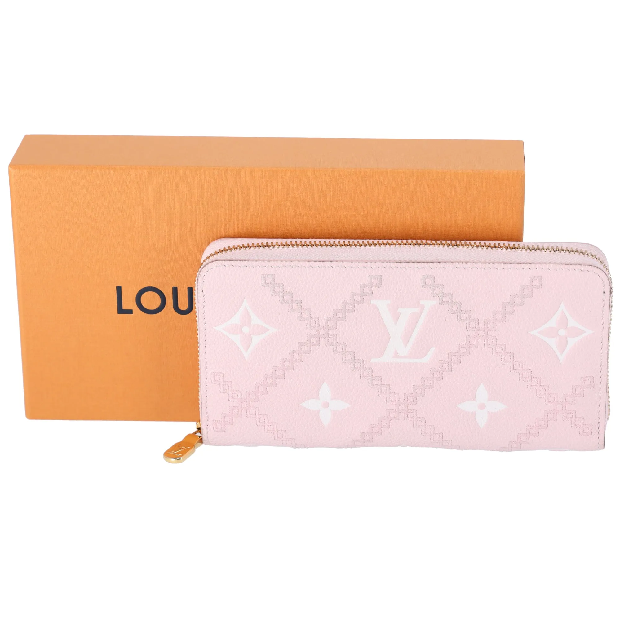 Louis Vuitton Zippy Wallet Giant Monogram Empreinte Broderie Long Wallet M81138 Pink sold by Gaby's Bags