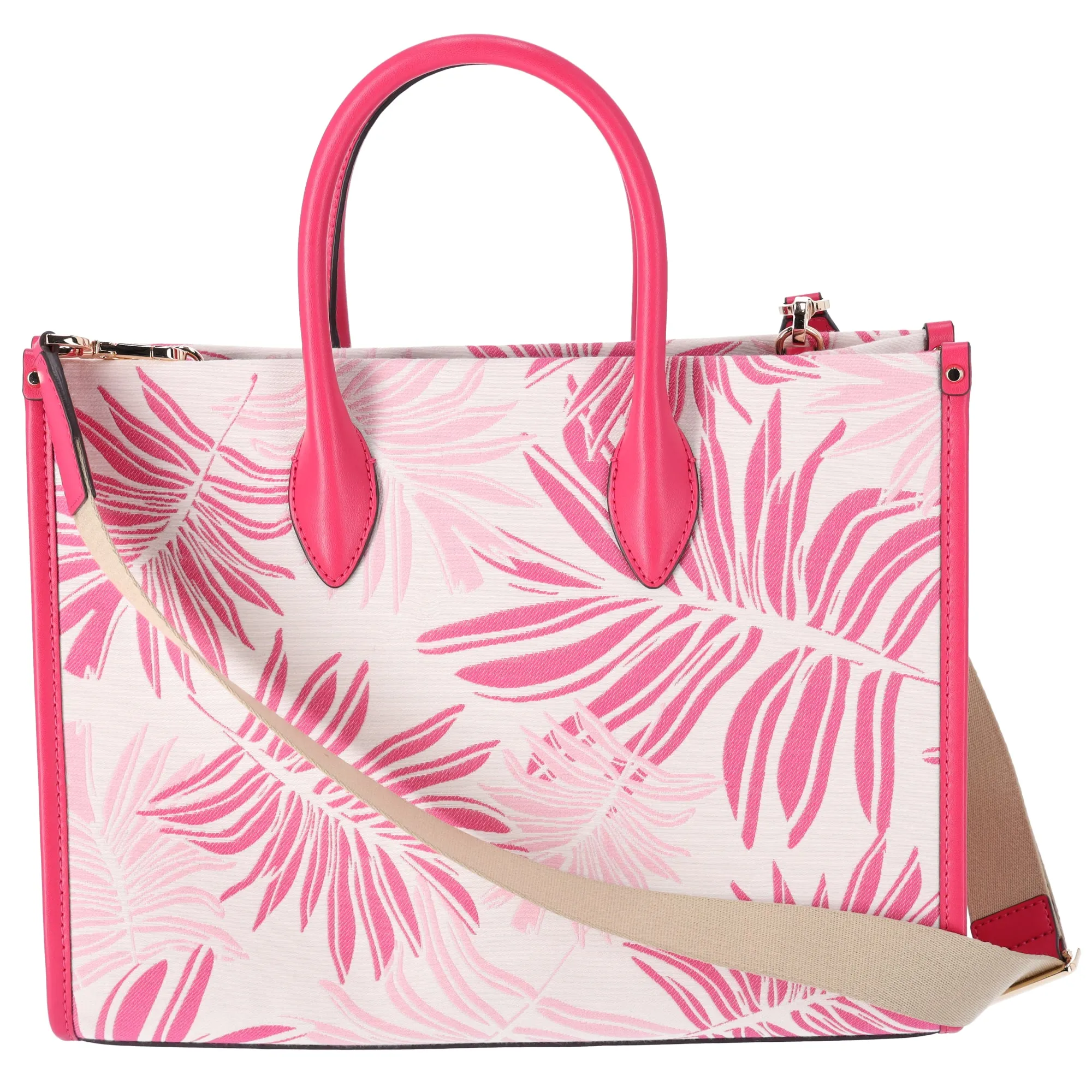 Michael Kors Mirella Medium East West Tote Electric Pink Multi Palm Tree Leaves sold by Gaby's Bags product image thumbnail 5
