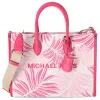 Michael Kors Mirella Medium East West Tote Electric Pink Multi Palm Tree Leaves sold by Gaby's Bags