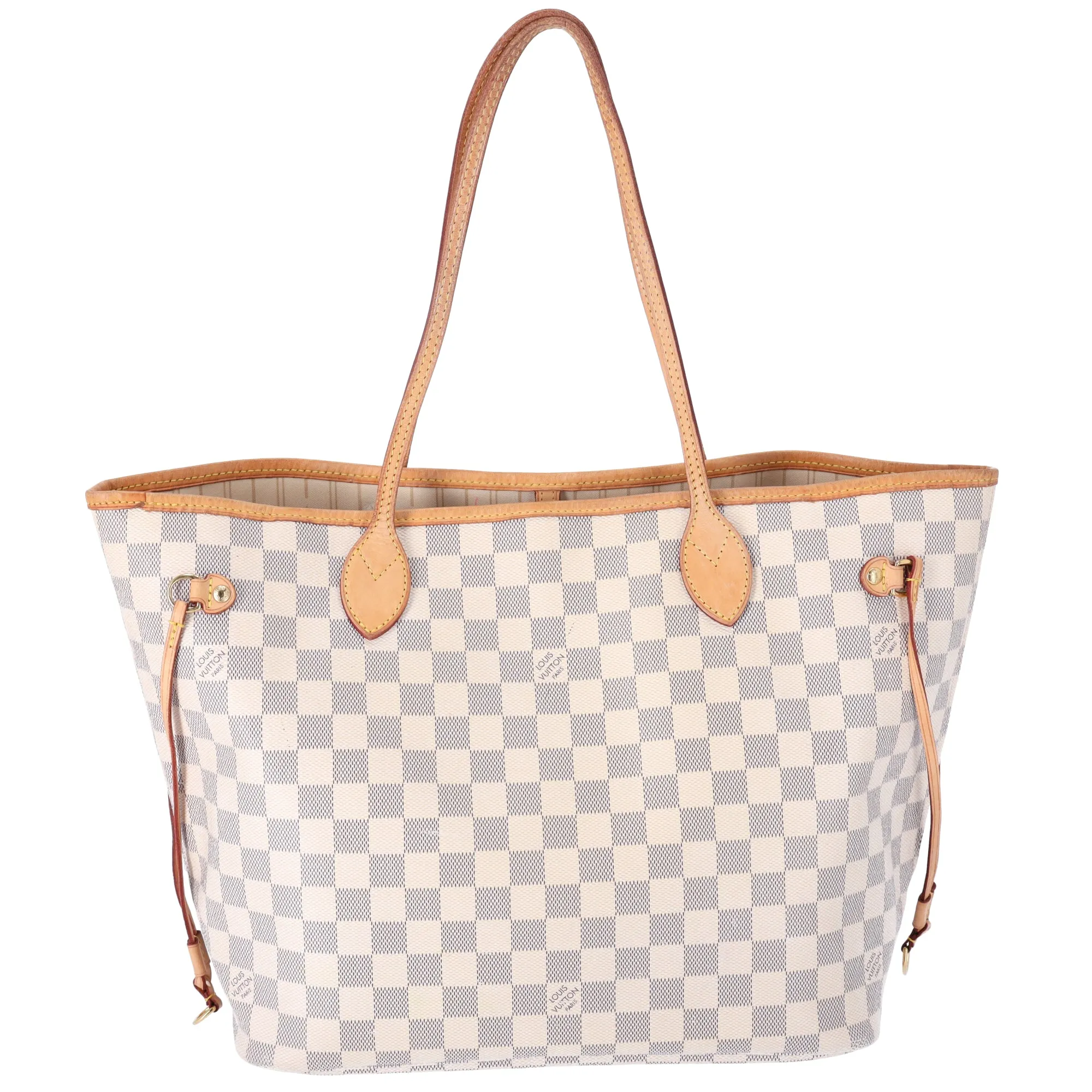 Louis Vuitton Neverfull MM Tote Bag N51107 Azur Damier Canvas Beige sold by Gaby's Bags product image thumbnail 3
