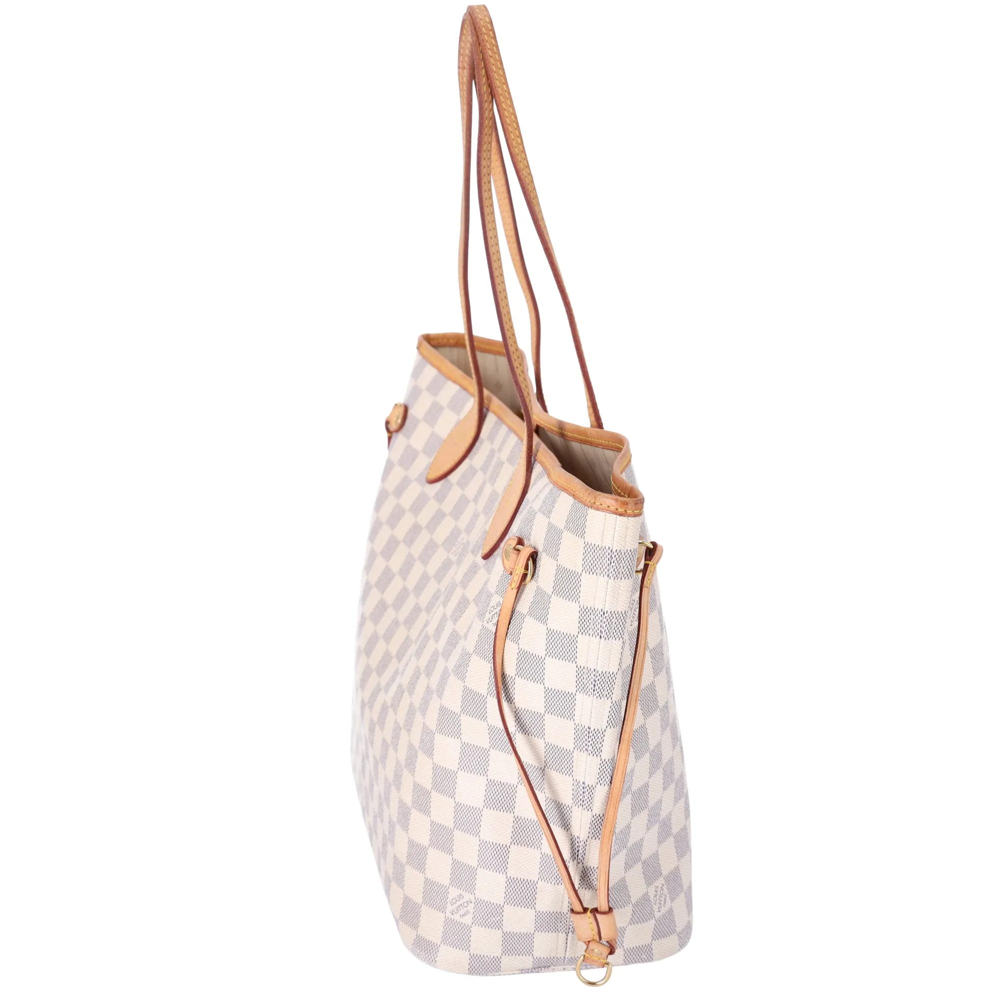 Louis Vuitton Neverfull MM Tote Bag N51107 Azur Damier Canvas Beige sold by Gaby's Bags product image thumbnail 4