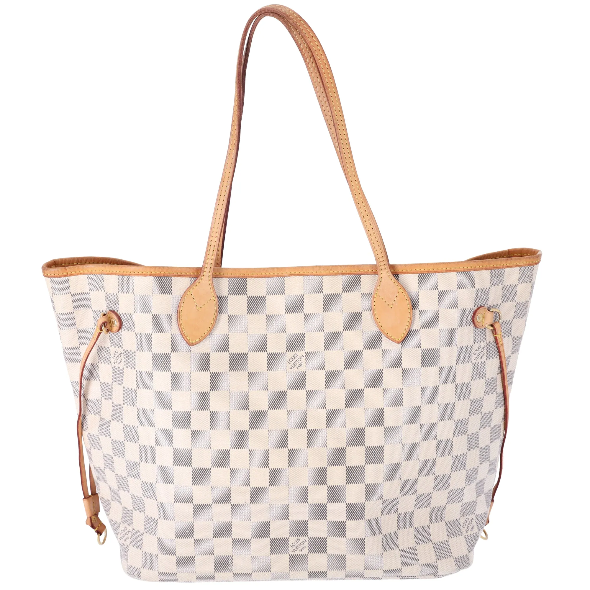 Louis Vuitton Neverfull MM Tote Bag N51107 Azur Damier Canvas Beige sold by Gaby's Bags