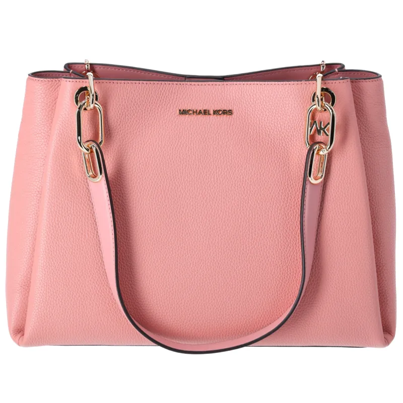 Michael Kors Trisha Large Triple Gusset Compartment Shoulder Bag Primrose Pink made by Michael Kors