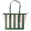 Michael Kors Jet Set Travel Large Top Zip Tote Fern Green Multi Stripe sold by Gaby's Bags