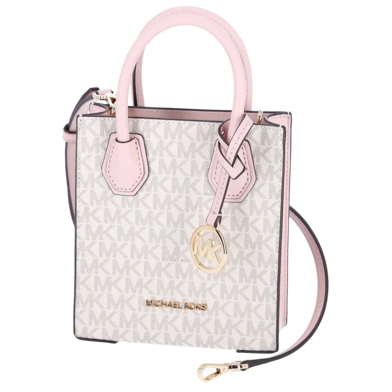 Michael Kors Mercer XS NS Shopper Crossbody Vanilla MK Powder Blush Pink sold by Gaby's Bags