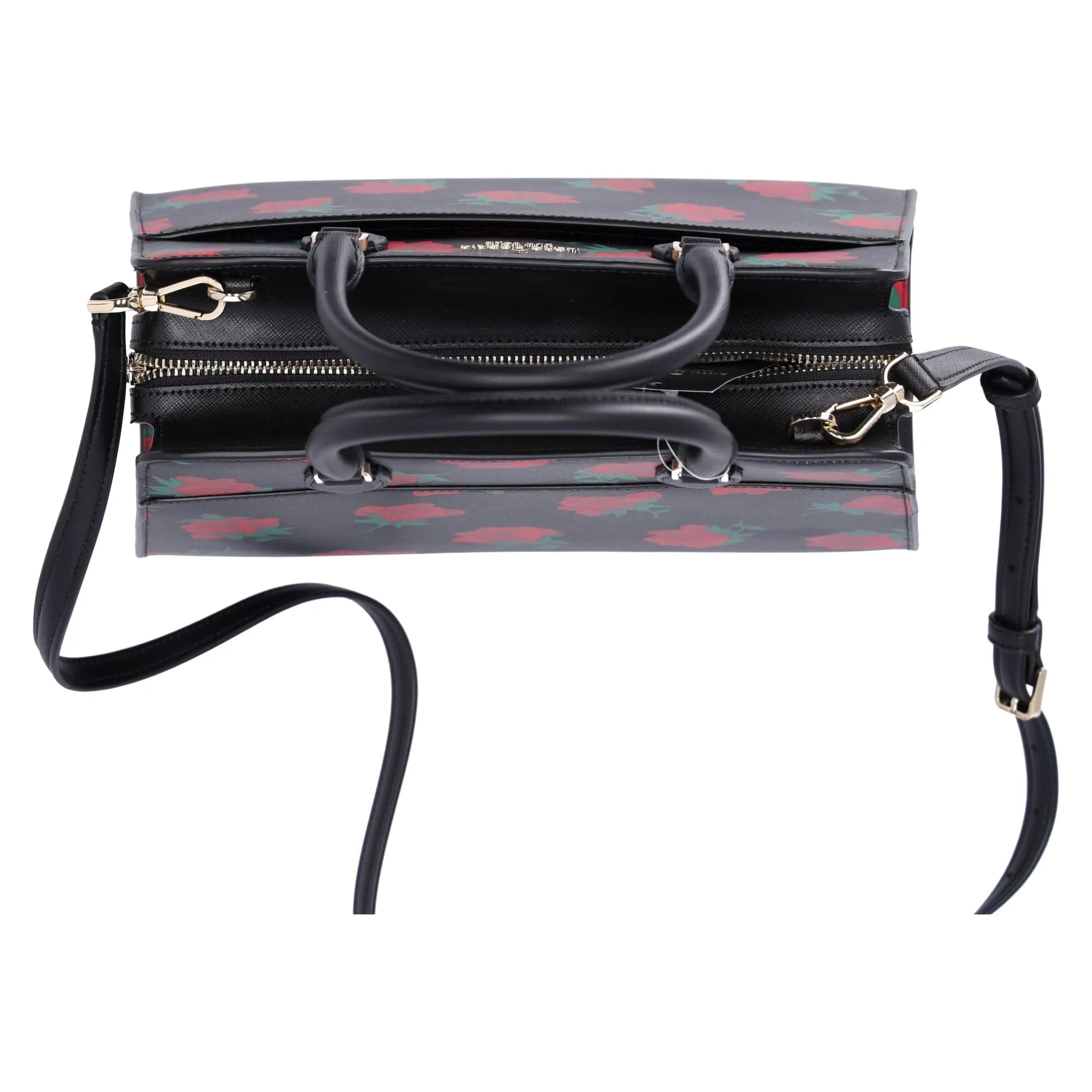 Kate Spade Madison Rose Toss Printed Medium Satchel KE536 Black Red Rose Floral sold by Gaby's Bags product image thumbnail 3