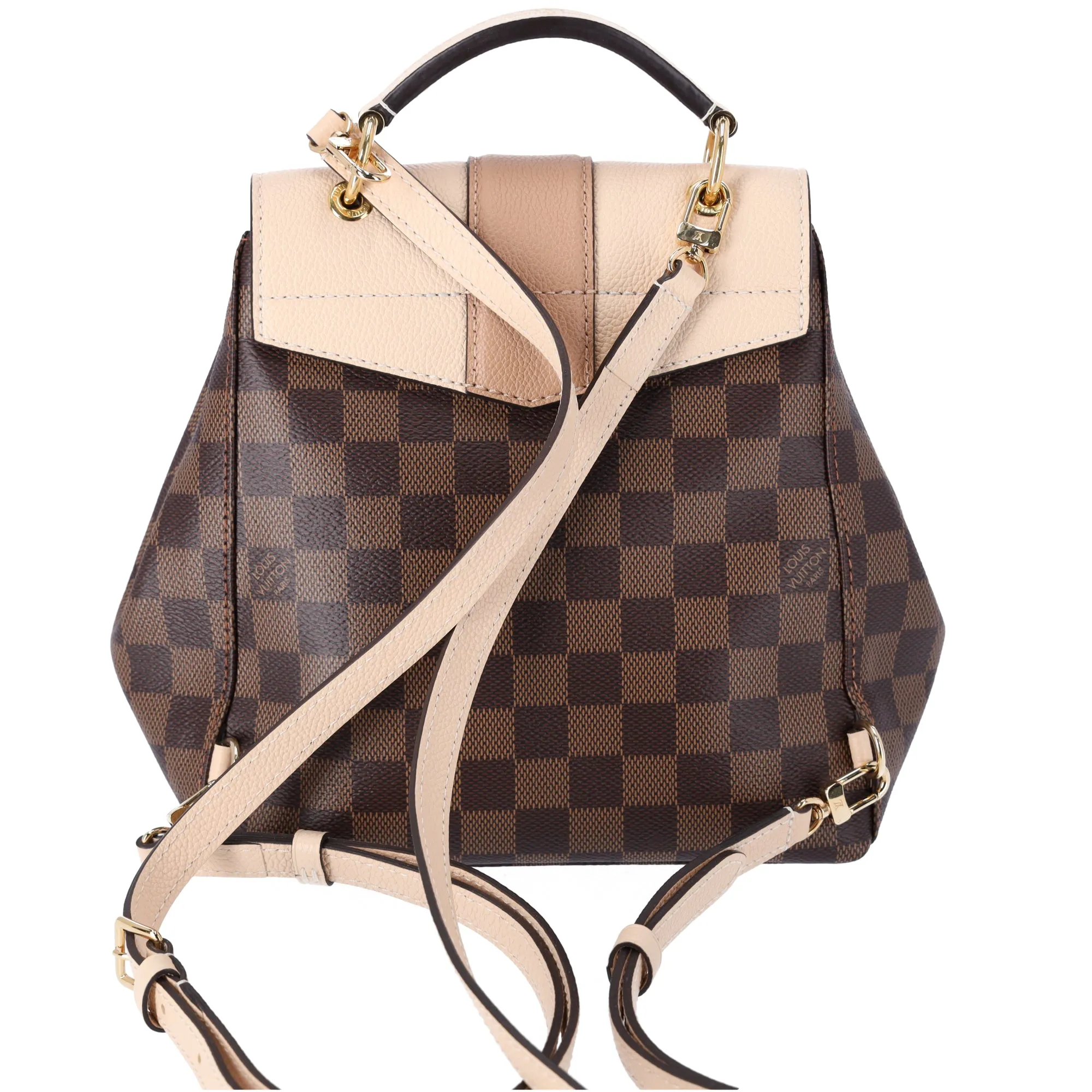 Louis Vuitton Clapton Backpack Damier Brown Canvas Leather Cream Crossbody sold by Gaby's Bags product image thumbnail 4