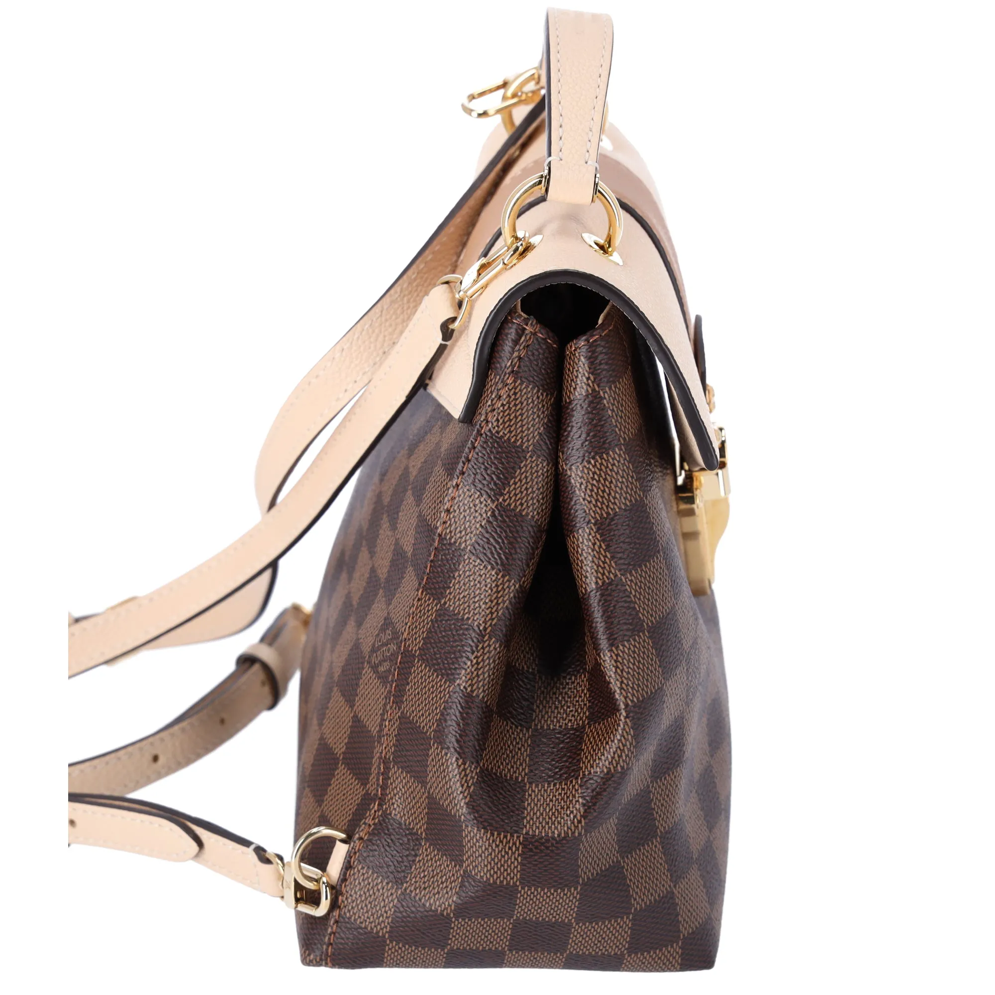 Louis Vuitton Clapton Backpack Damier Brown Canvas Leather Cream Crossbody sold by Gaby's Bags product image thumbnail 5