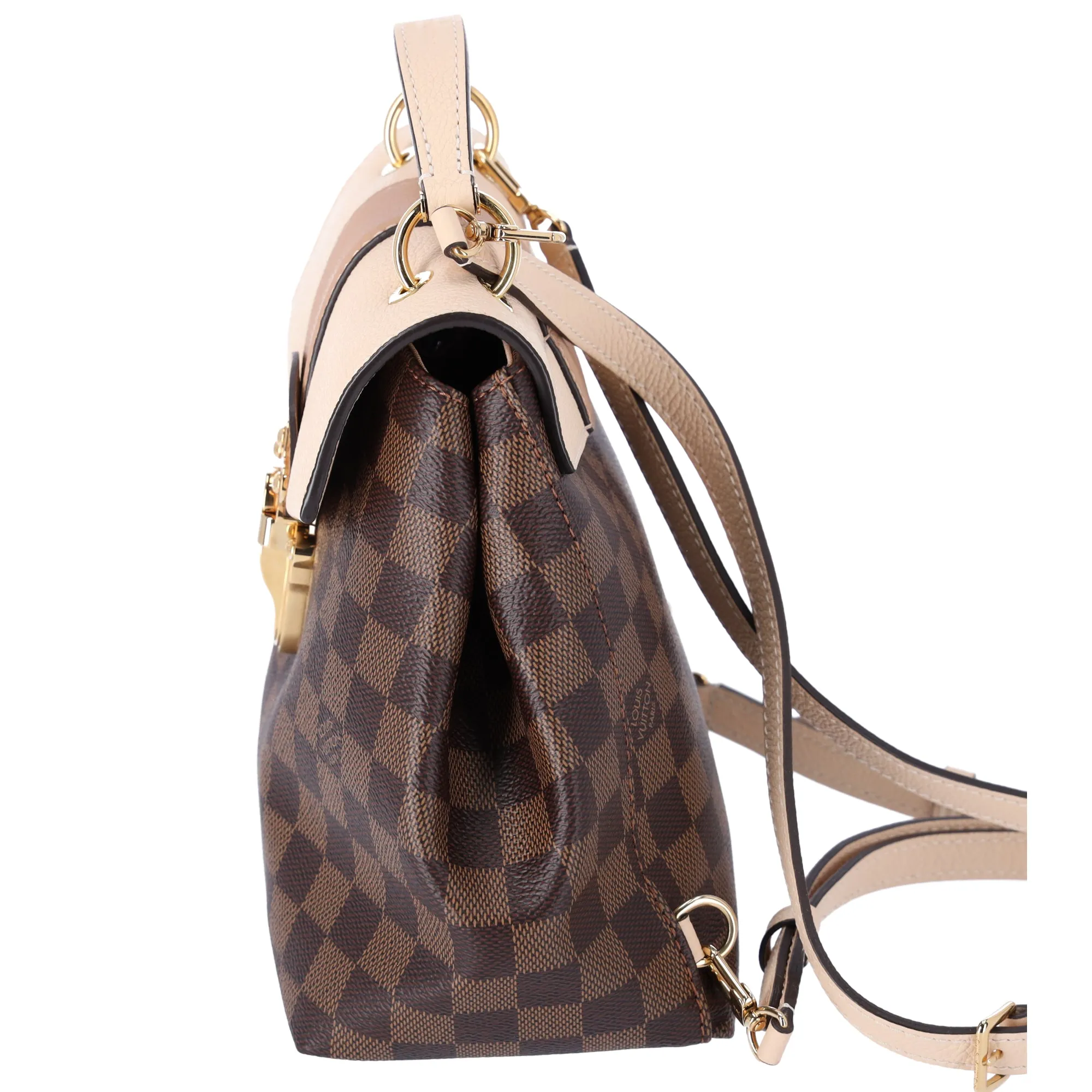 Louis Vuitton Clapton Backpack Damier Brown Canvas Leather Cream Crossbody sold by Gaby's Bags product image thumbnail 3