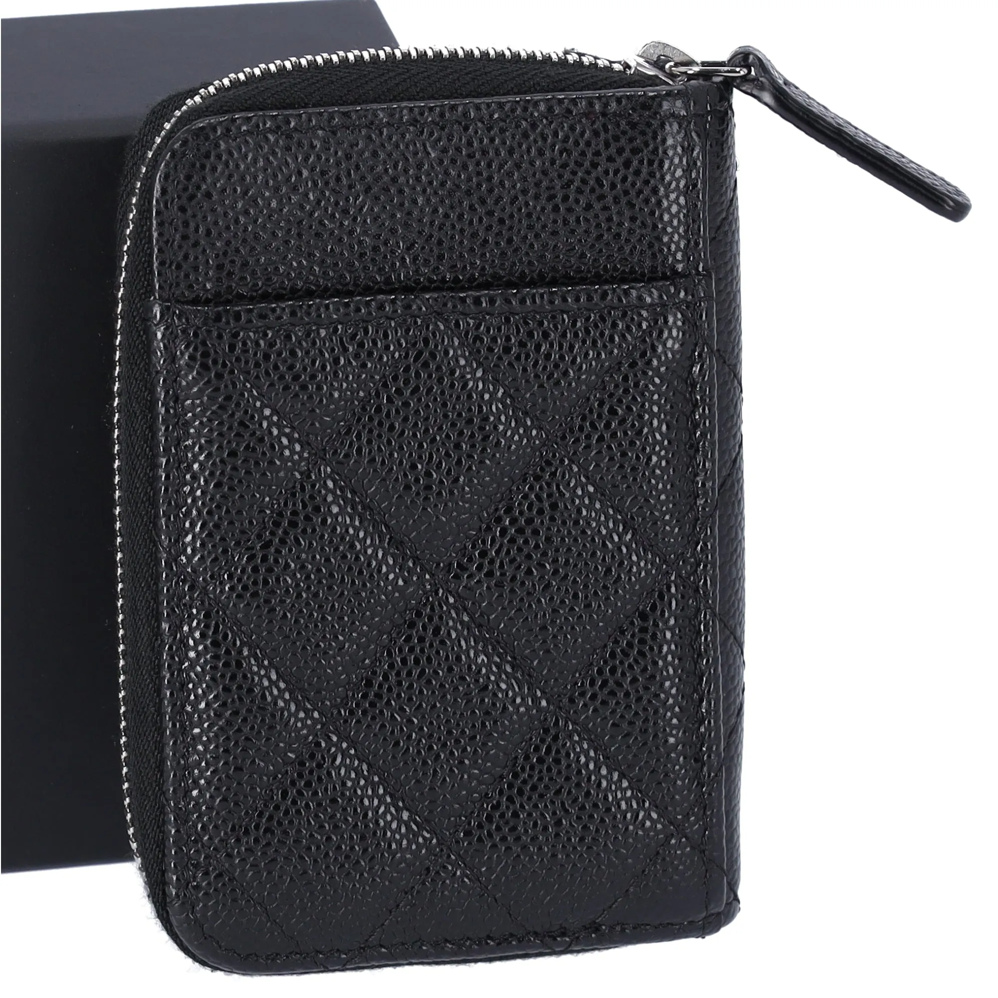 Chanel Classic Caviar Quilted Zip Card Holder Black Wallet sold by Gaby's Bags product image thumbnail 4
