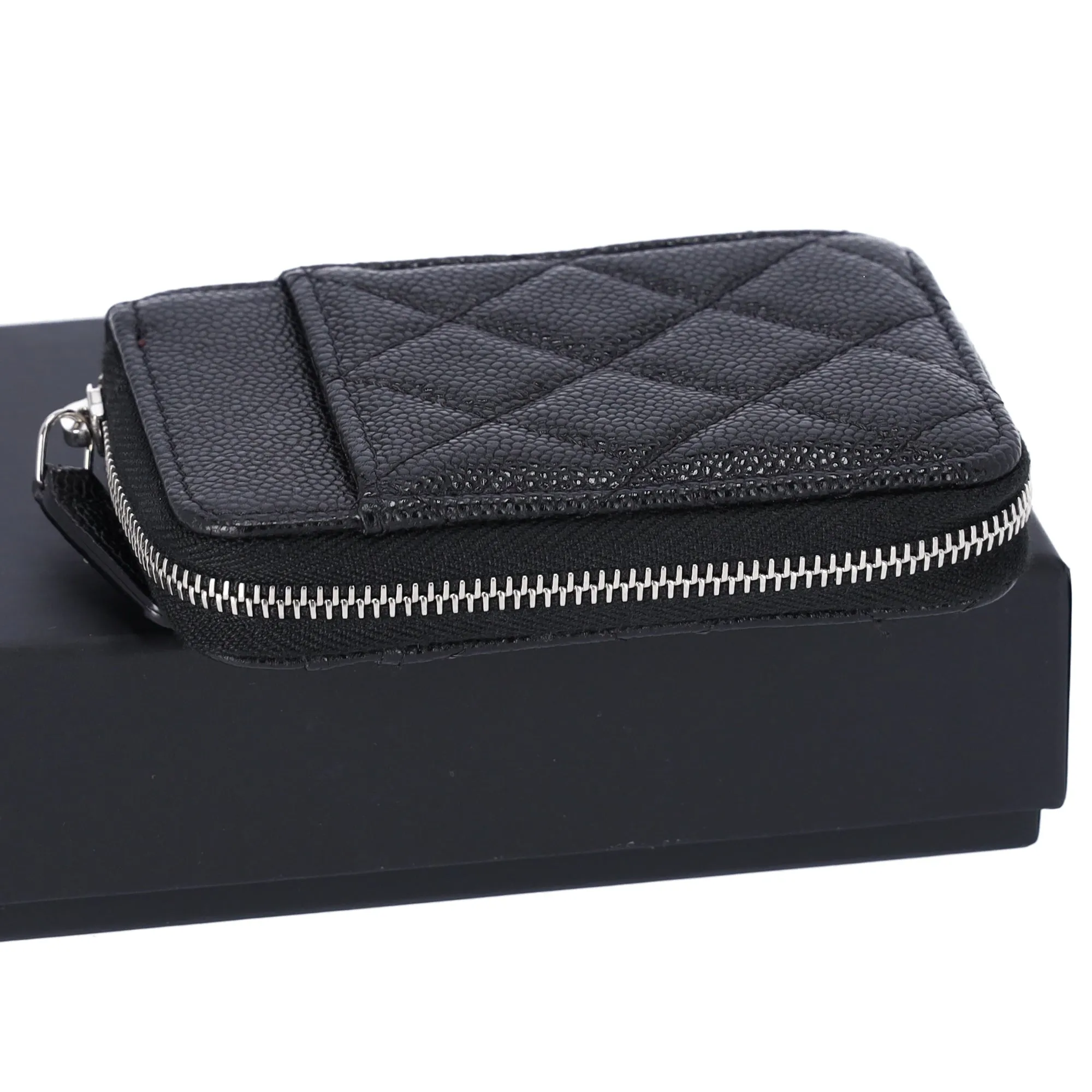Chanel Classic Caviar Quilted Zip Card Holder Black Wallet sold by Gaby's Bags product image thumbnail 5