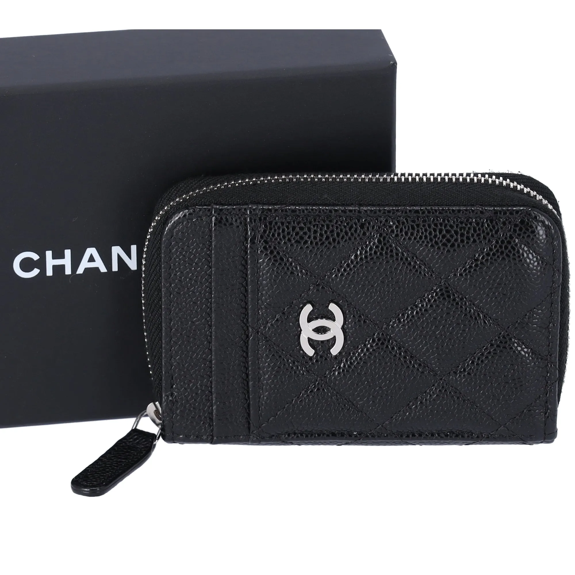 Chanel Classic Caviar Quilted Zip Card Holder Black Wallet sold by Gaby's Bags product image thumbnail 2