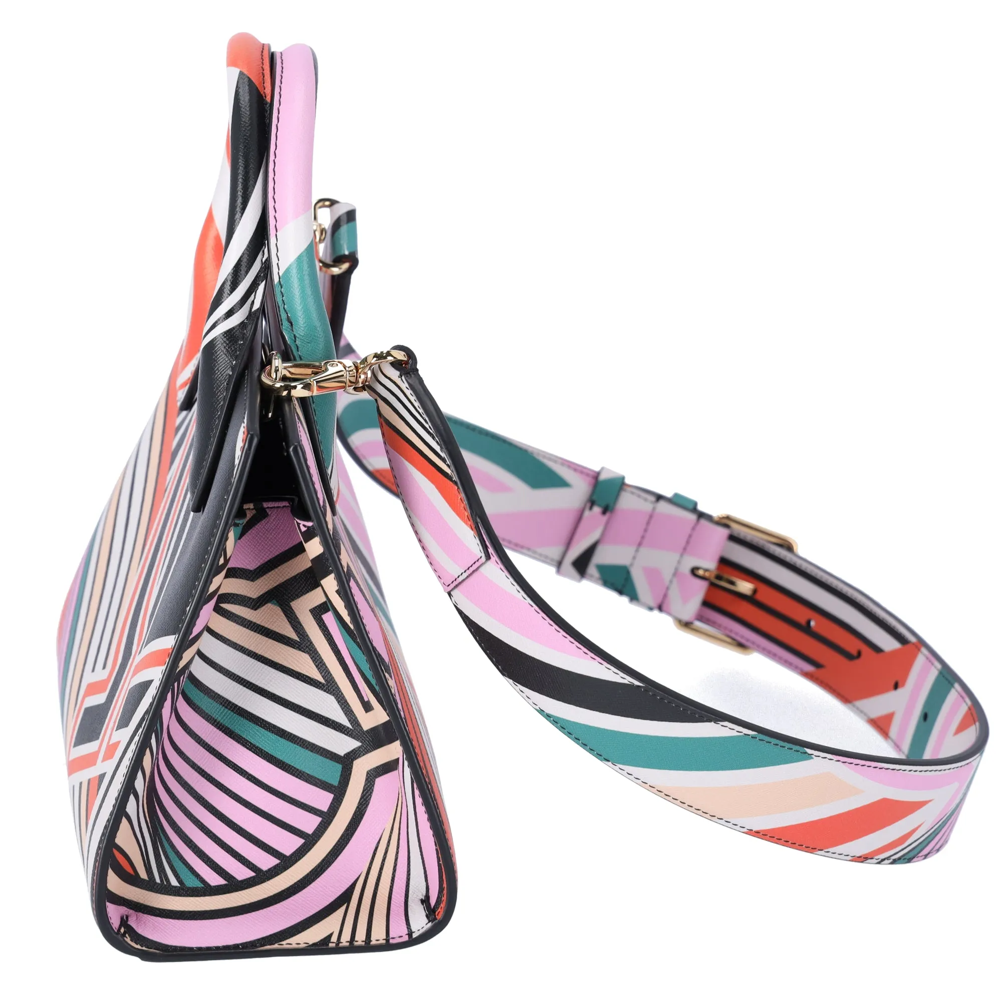 Salvatore Ferragamo Studio Box Handbag Orange Green Multi Leather sold by Gaby's Bags product image thumbnail 5