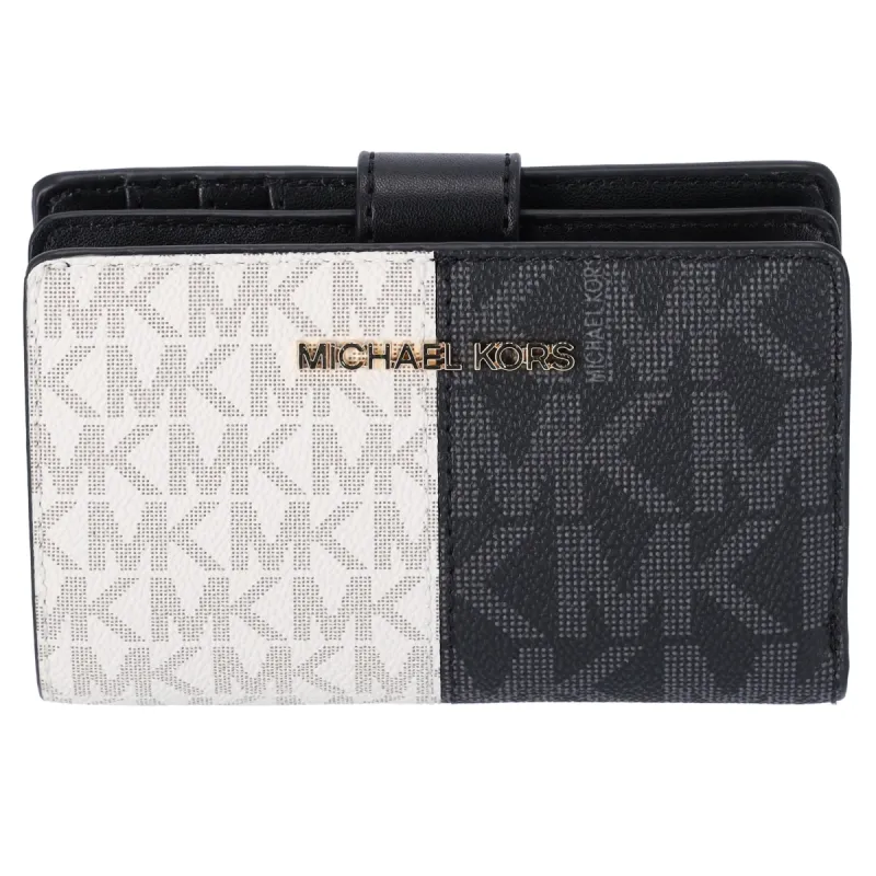 Michael Kors Jet Set Travel Medium Bifold Zip Coin ID Card Wallet Black Multi sold by Gaby's Bags