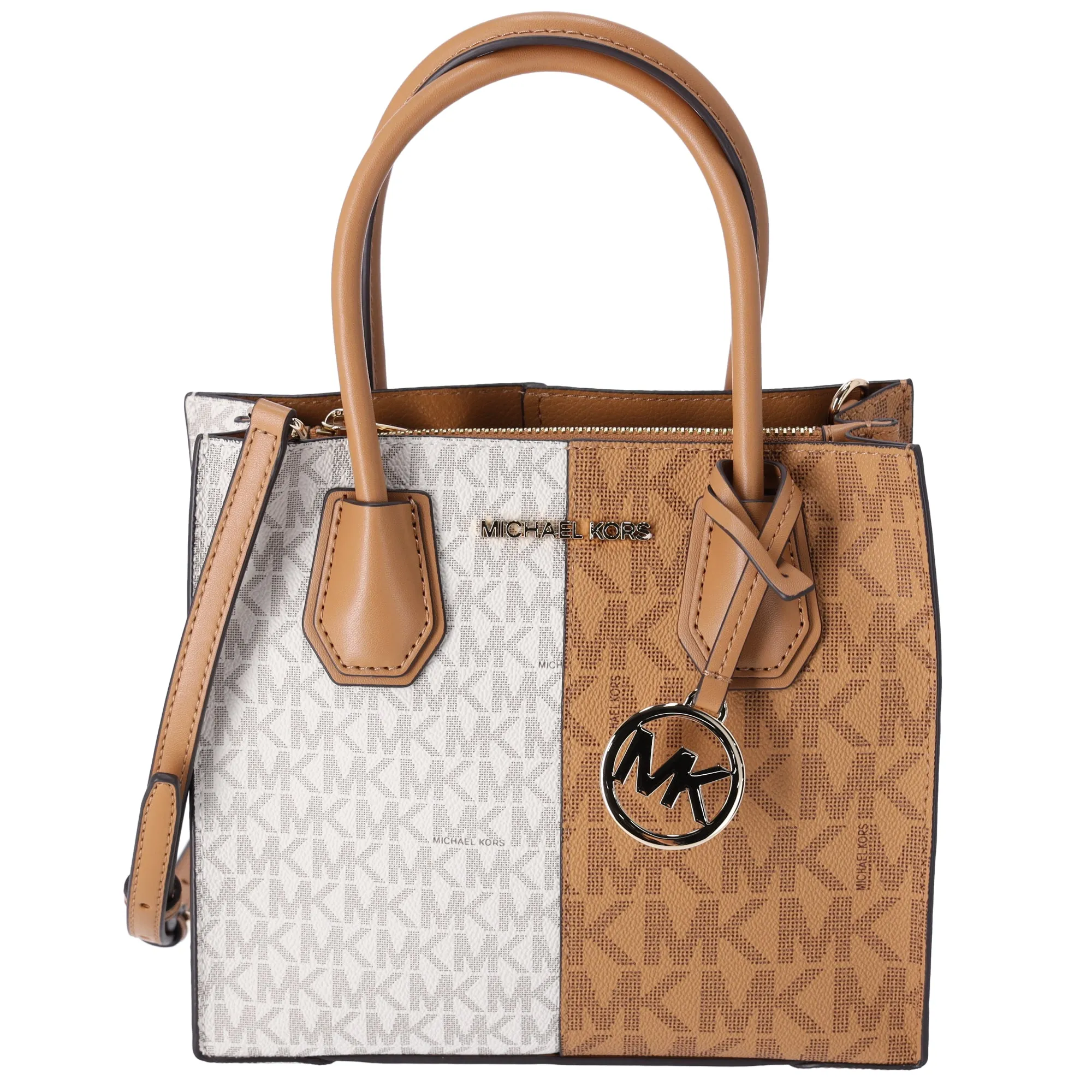 Michael Kors Mercer Medium Messenger Bag MK Signature Deer Multi Vanilla sold by Gaby's Bags