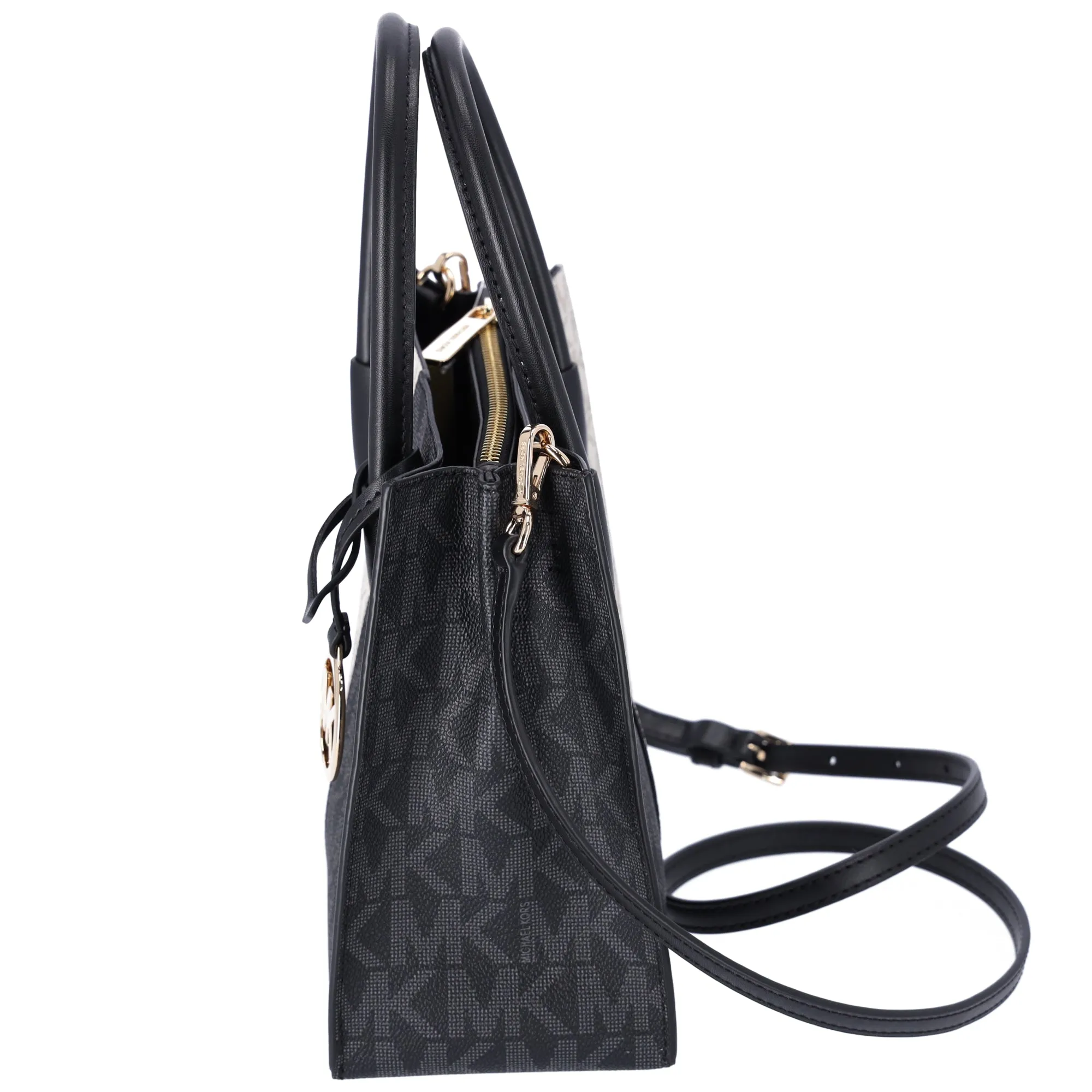 Michael Kors Mercer Medium Messenger Bag Vanilla Black Multi MK Signatue sold by Gaby's Bags product image thumbnail 2