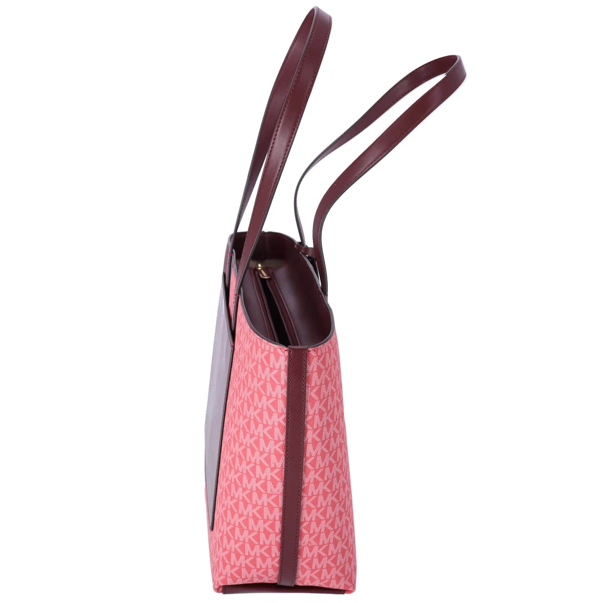 Michael Kors Jet Set Travel Medium Zip Top Tote Oxblood Multi MK Signature sold by Gaby's Bags product image thumbnail 2