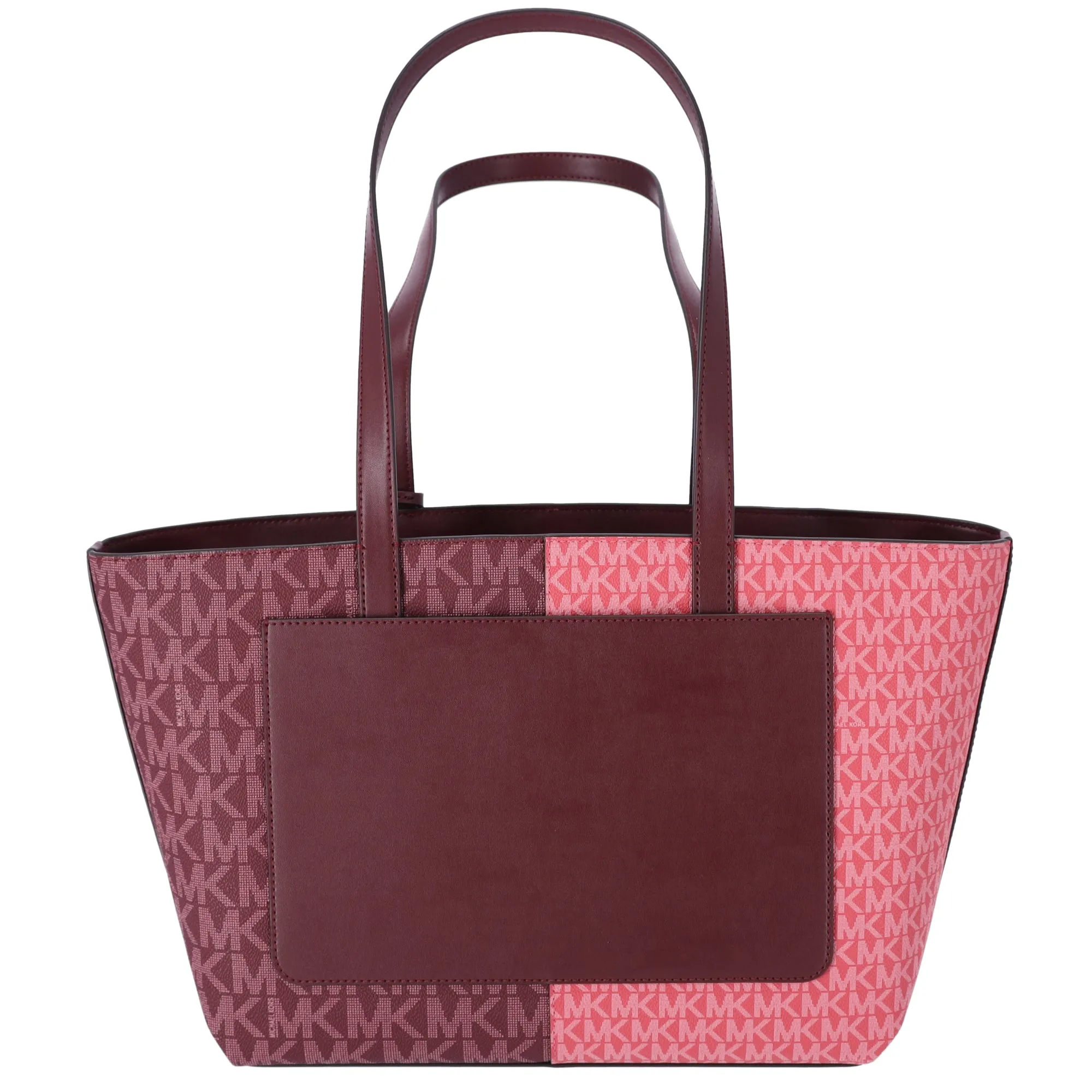 Michael Kors Jet Set Travel Medium Zip Top Tote Oxblood Multi MK Signature sold by Gaby's Bags product image thumbnail 3
