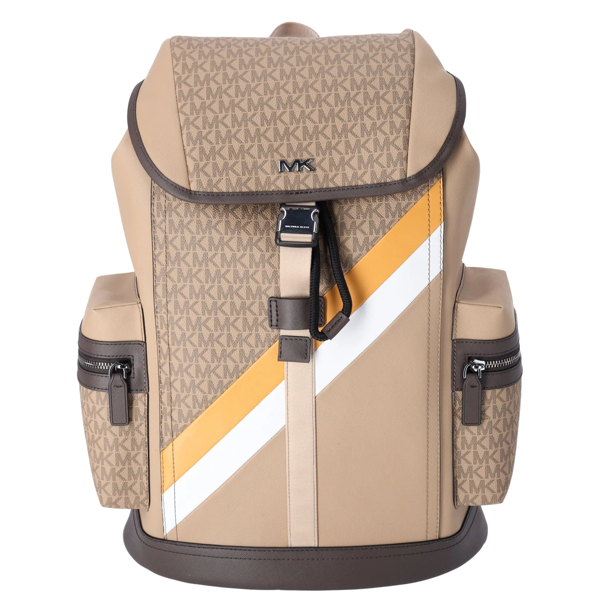 Michael Kors Rivington Logo Stripe Backpack Large Unisex Cargo Gold Rod MK sold by Gaby's Bags