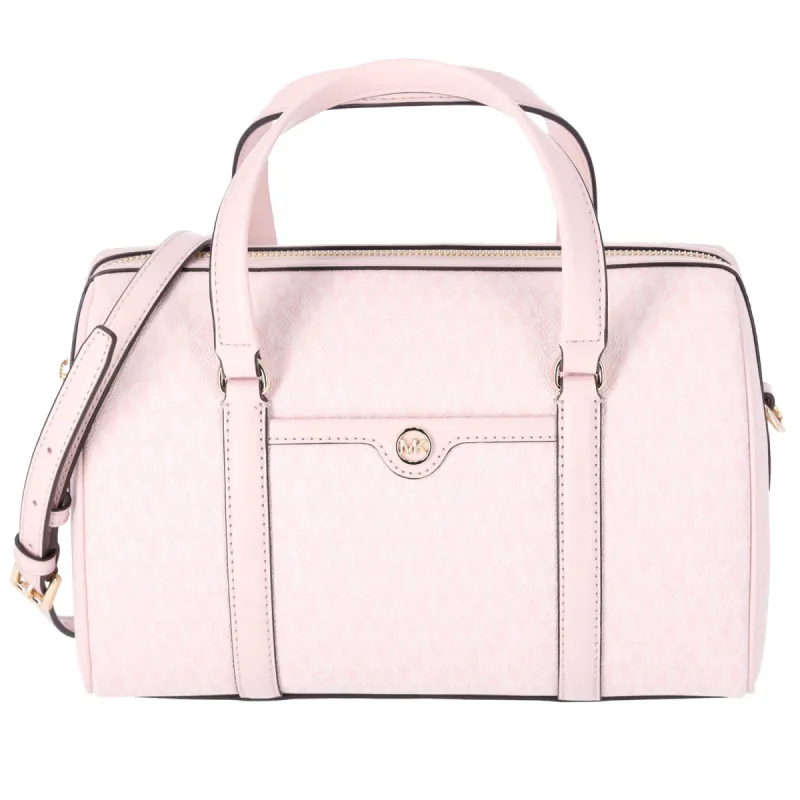 Michael Kors Medium Duffle Bag Satchel Light Powder Blush Pink MK Signature sold by Gaby's Bags