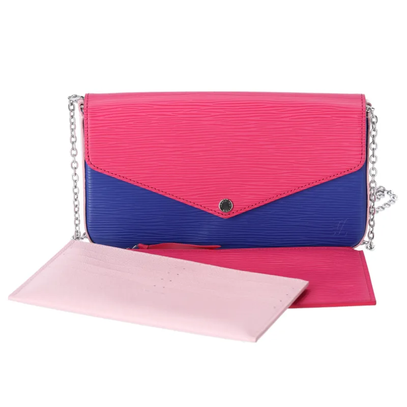 Louis Vuitton Felicie Pouchette Pink Blue Colorblock Epi Leather Inserts sold by Gaby's Bags