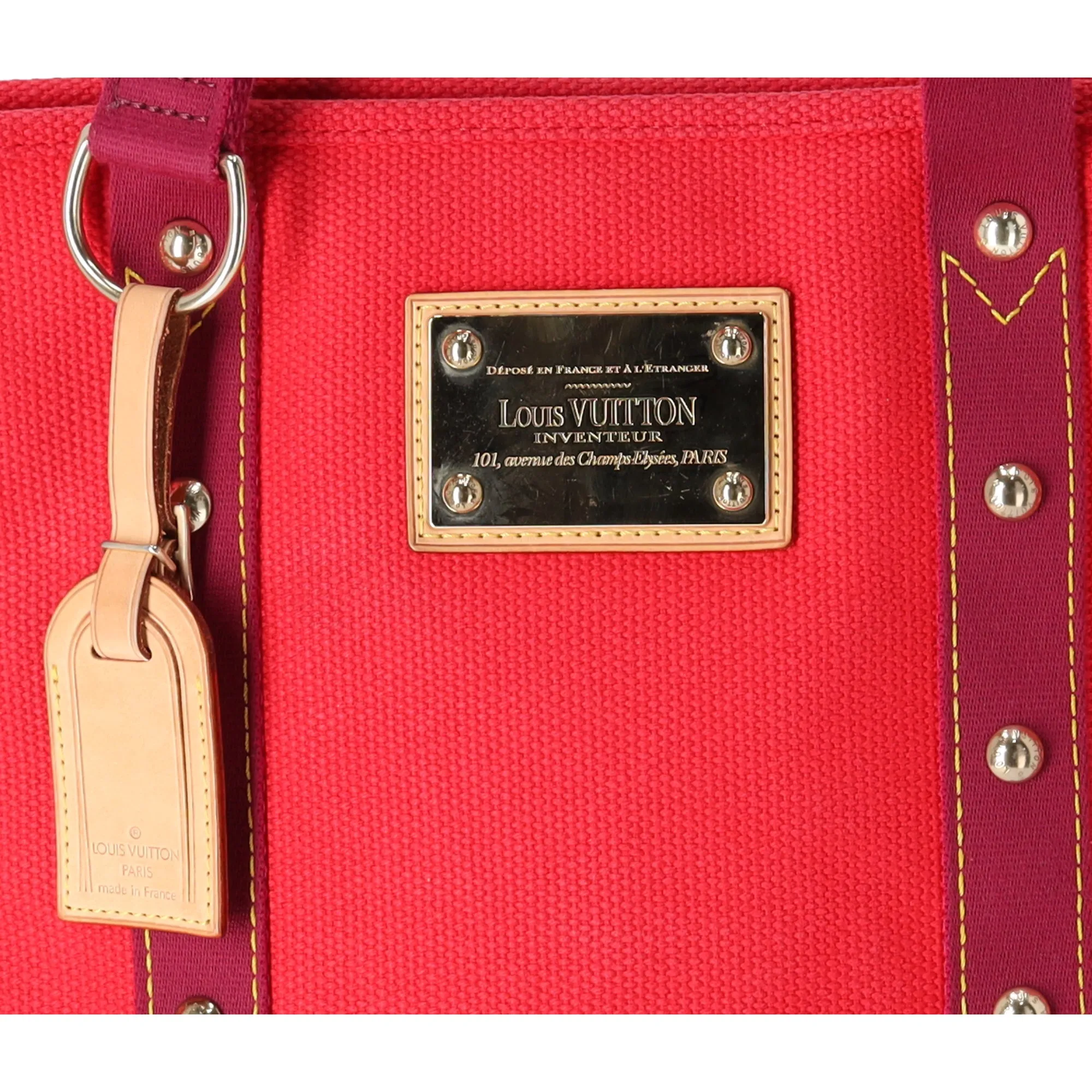 Louis Vuitton Cabas MM Antigua Tote Bag M40034 Red Rouge Canvas sold by Gaby's Bags product image thumbnail 4