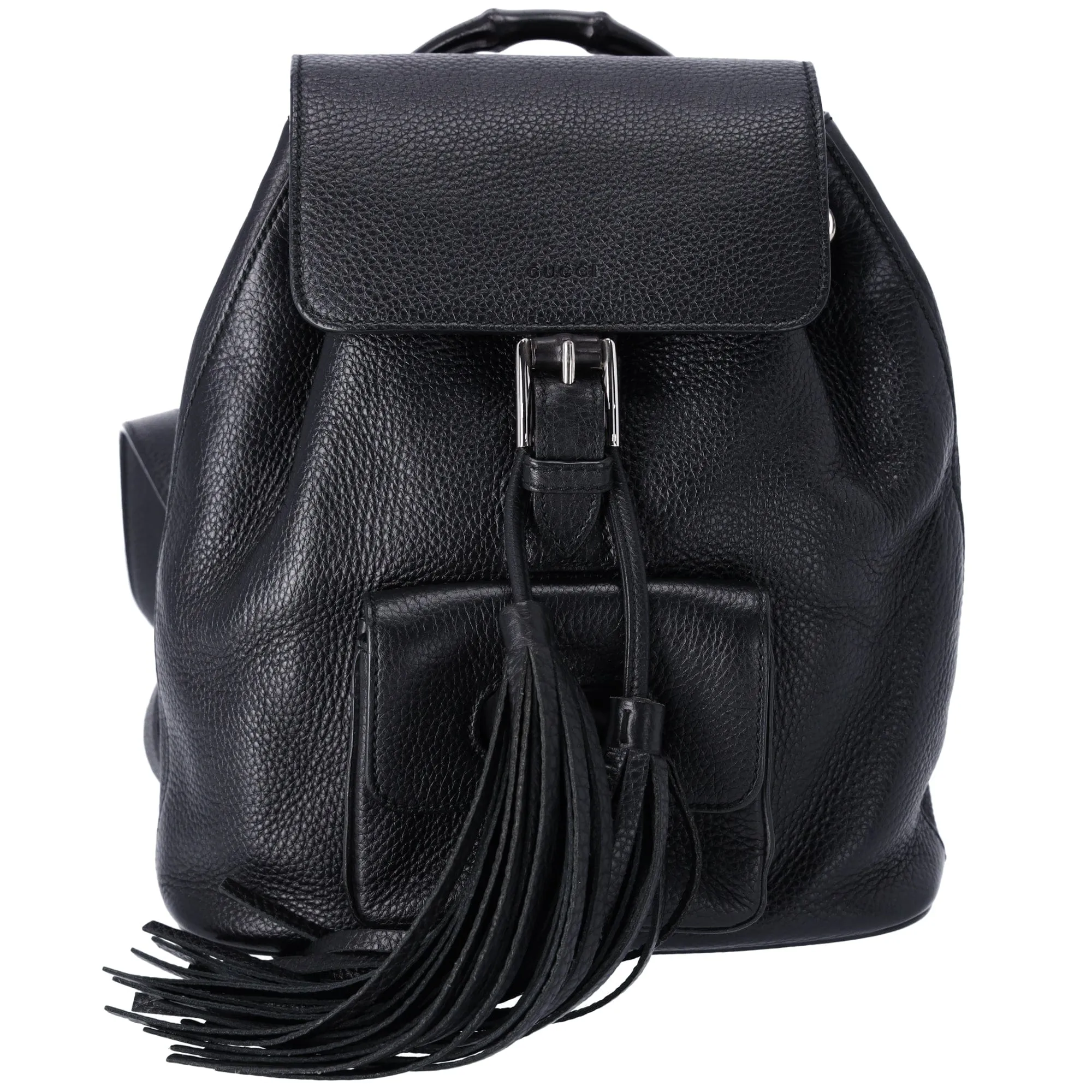 Gucci Small Bamboo Backpack Black 387149 Leather Wood sold by Gaby's Bags