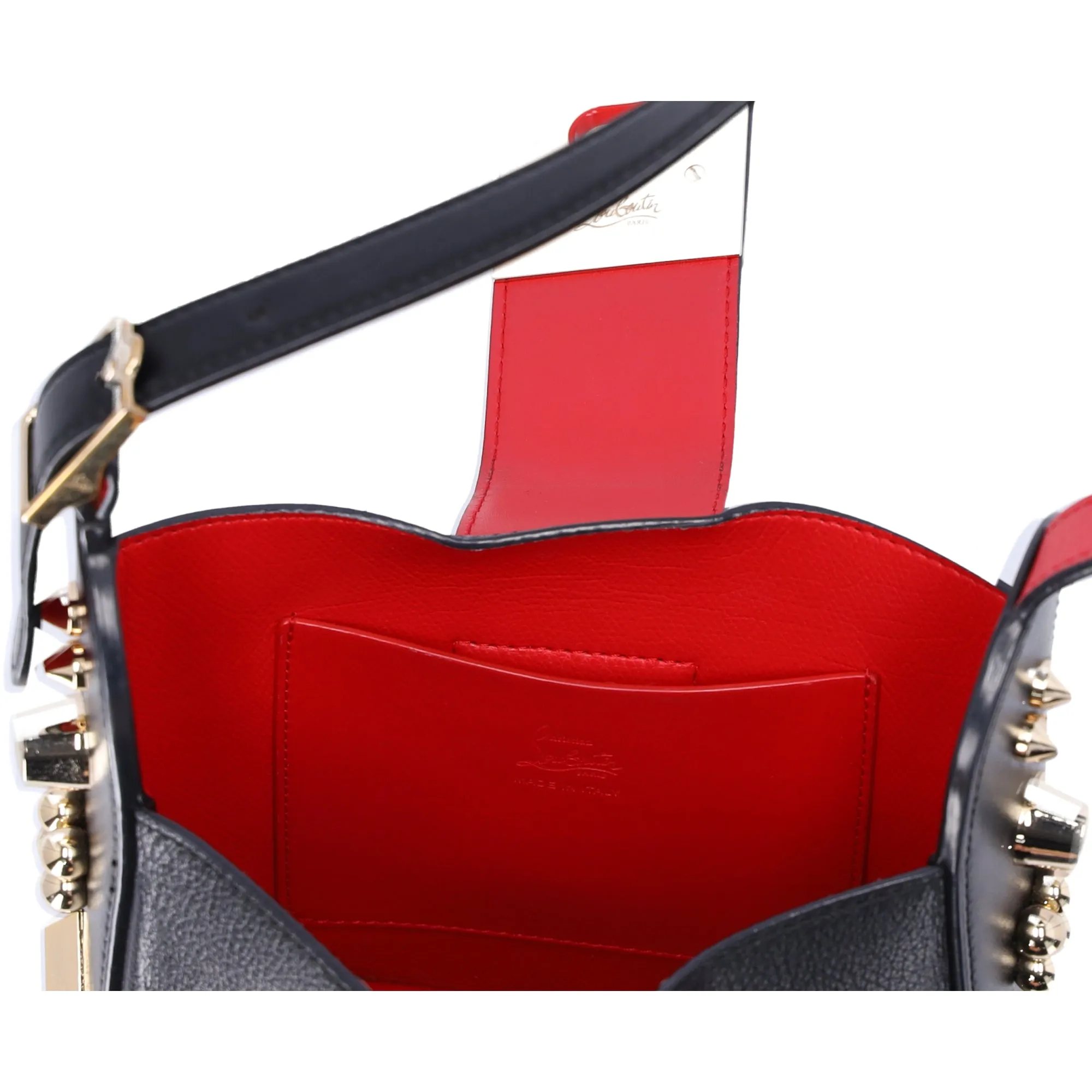 Christian Louboutin Carasky Mini Bucket Bag Grained Leather Spikes Black sold by Gaby's Bags product image thumbnail 2
