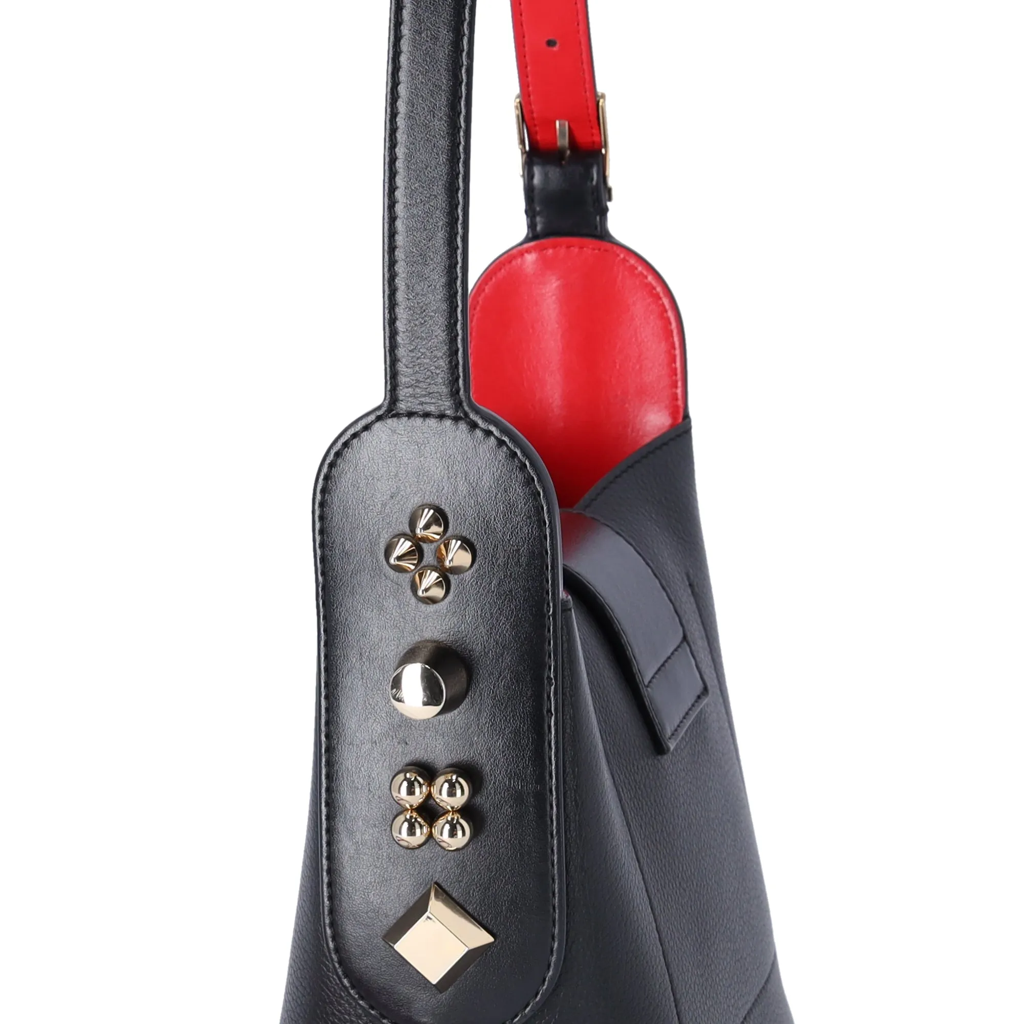 Christian Louboutin Carasky Mini Bucket Bag Grained Leather Spikes Black sold by Gaby's Bags product image thumbnail 4