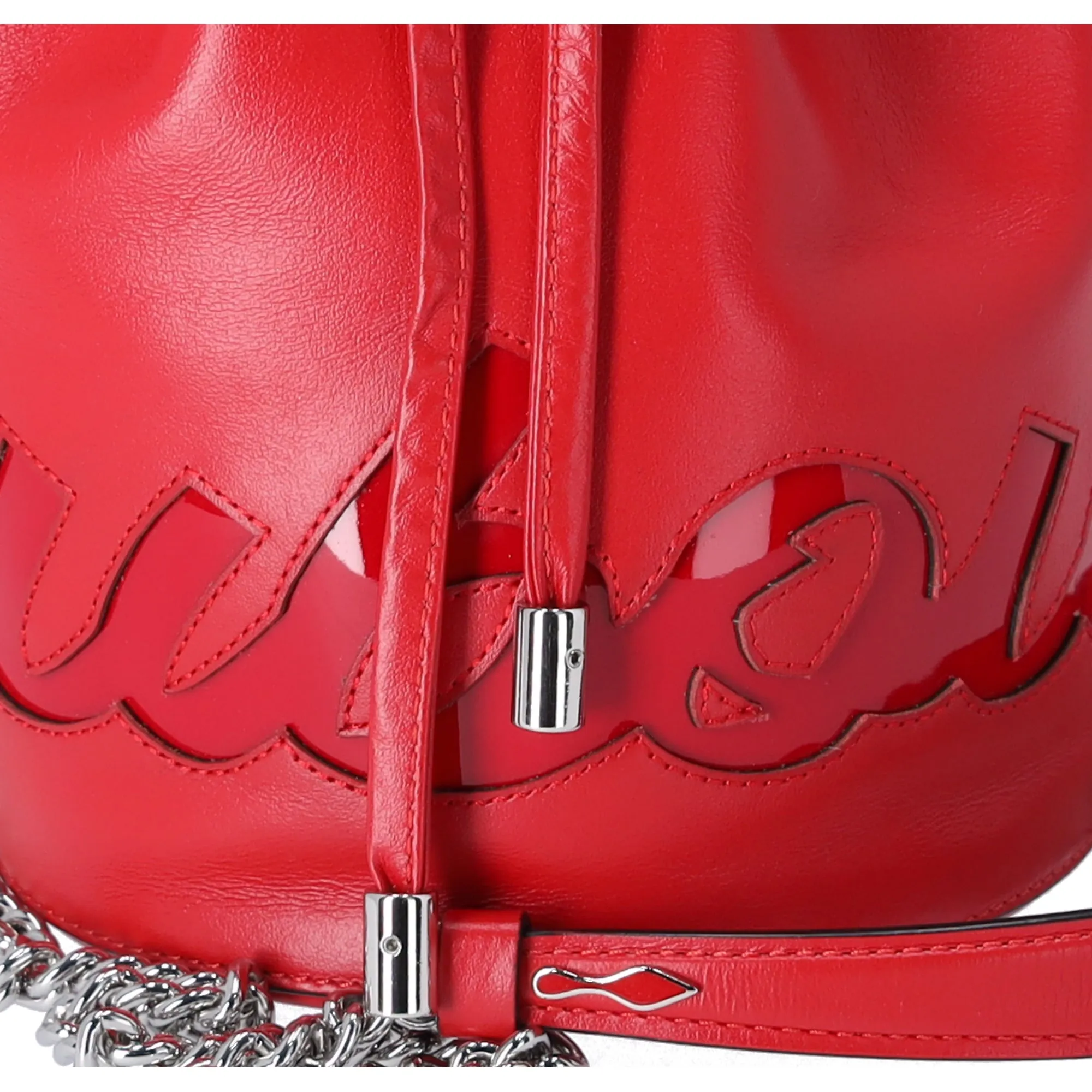 Christian Louboutin Marie Jane Drawstring Bucket Bag Leather Red sold by Gaby's Bags product image thumbnail 2