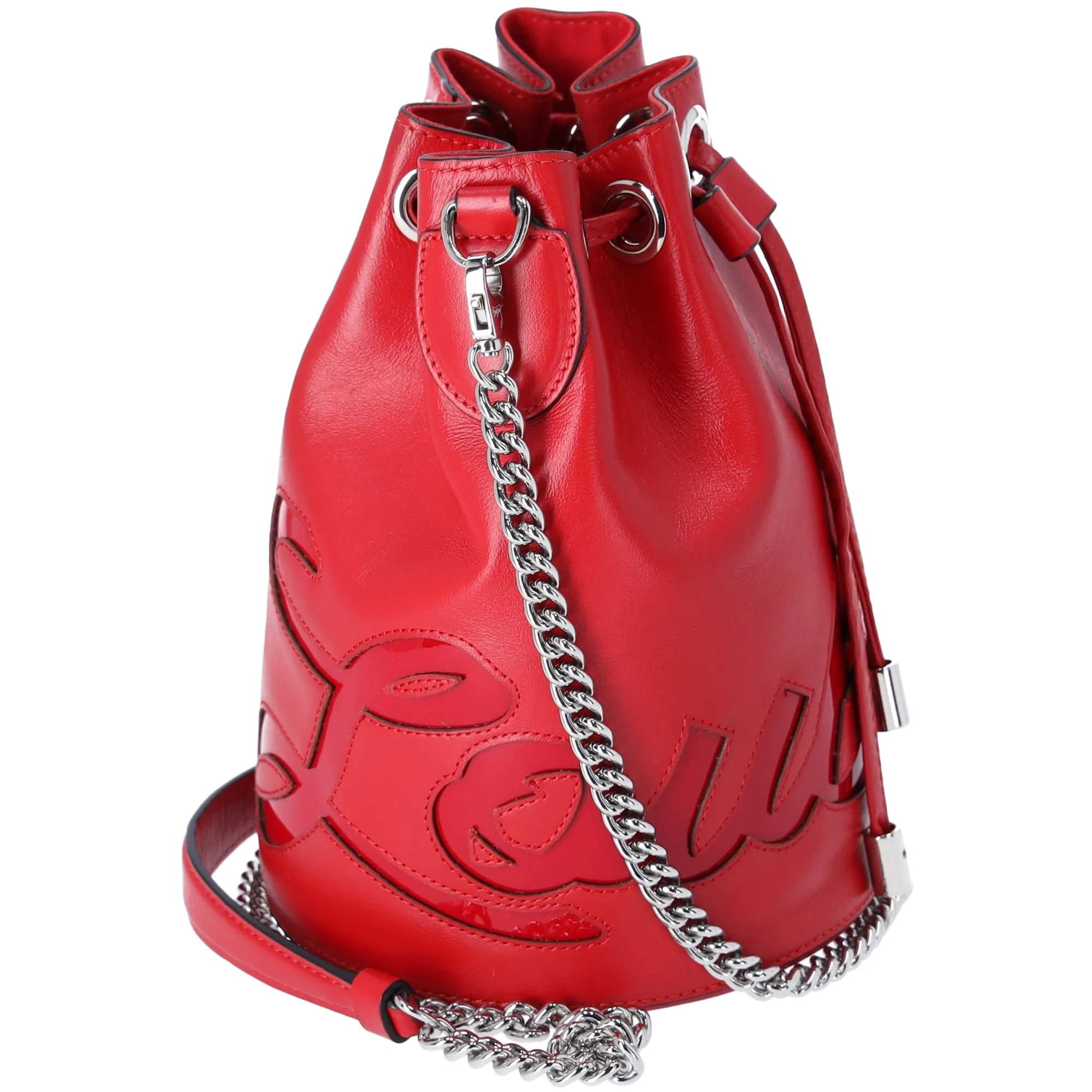 Christian Louboutin Marie Jane Drawstring Bucket Bag Leather Red sold by Gaby's Bags product image thumbnail 5