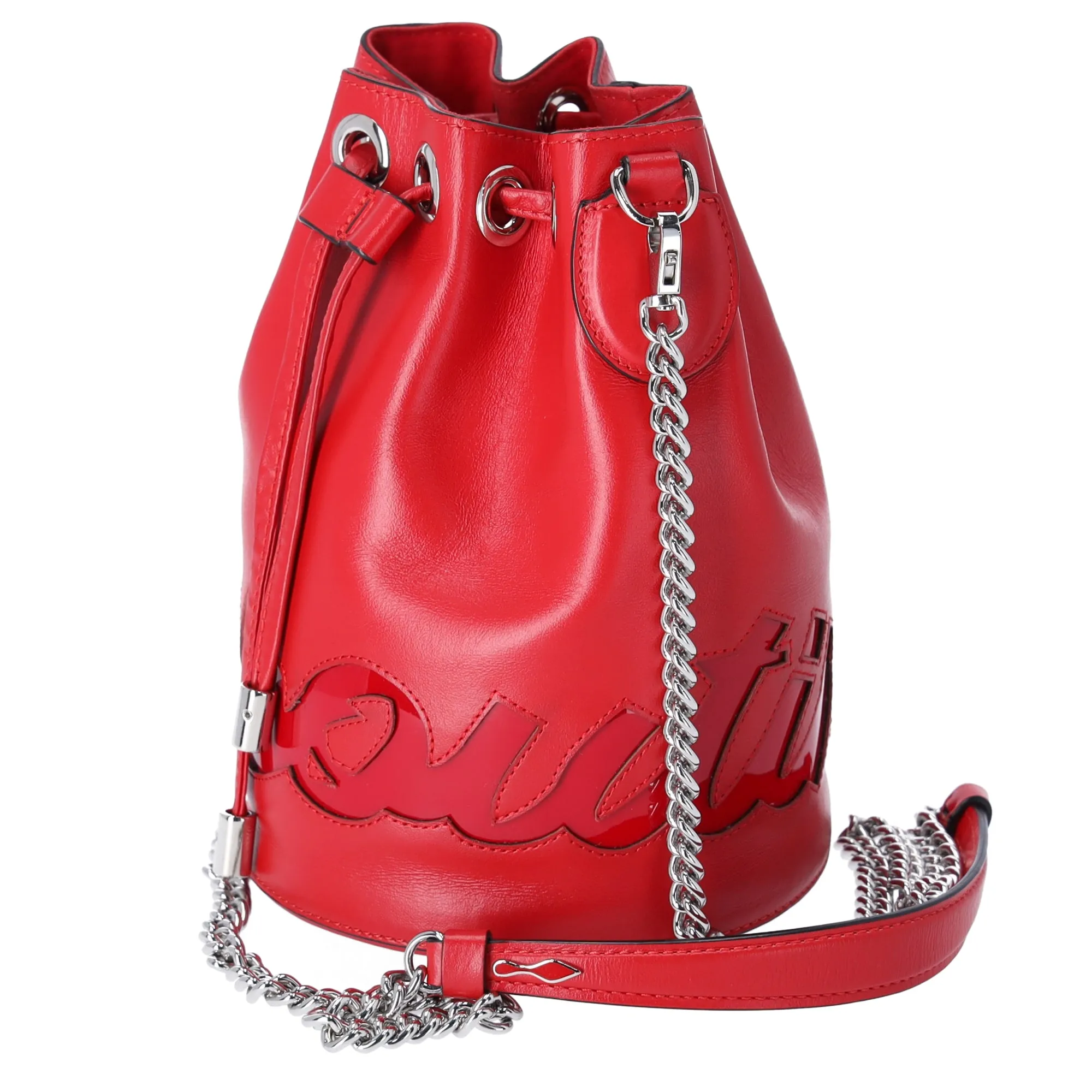 Christian Louboutin Marie Jane Drawstring Bucket Bag Leather Red sold by Gaby's Bags product image thumbnail 3