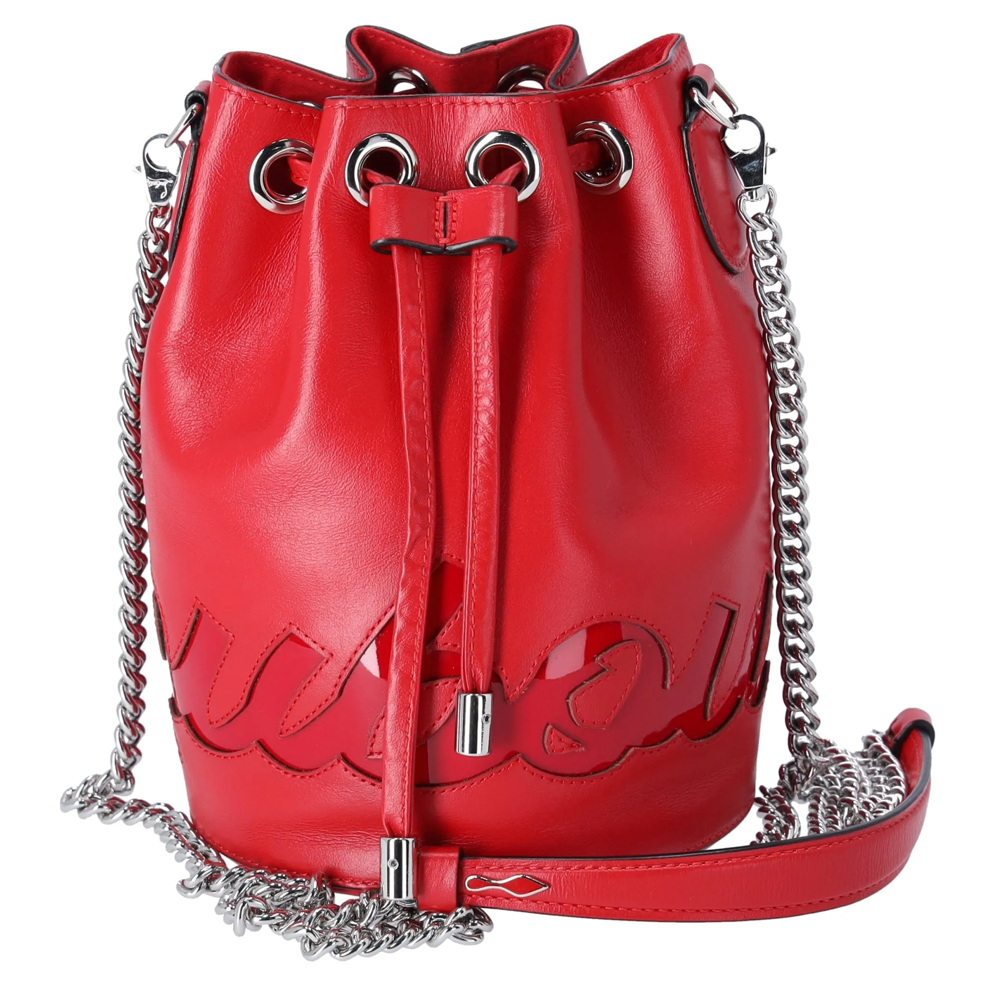 Christian Louboutin Marie Jane Drawstring Bucket Bag Leather Red sold by Gaby's Bags