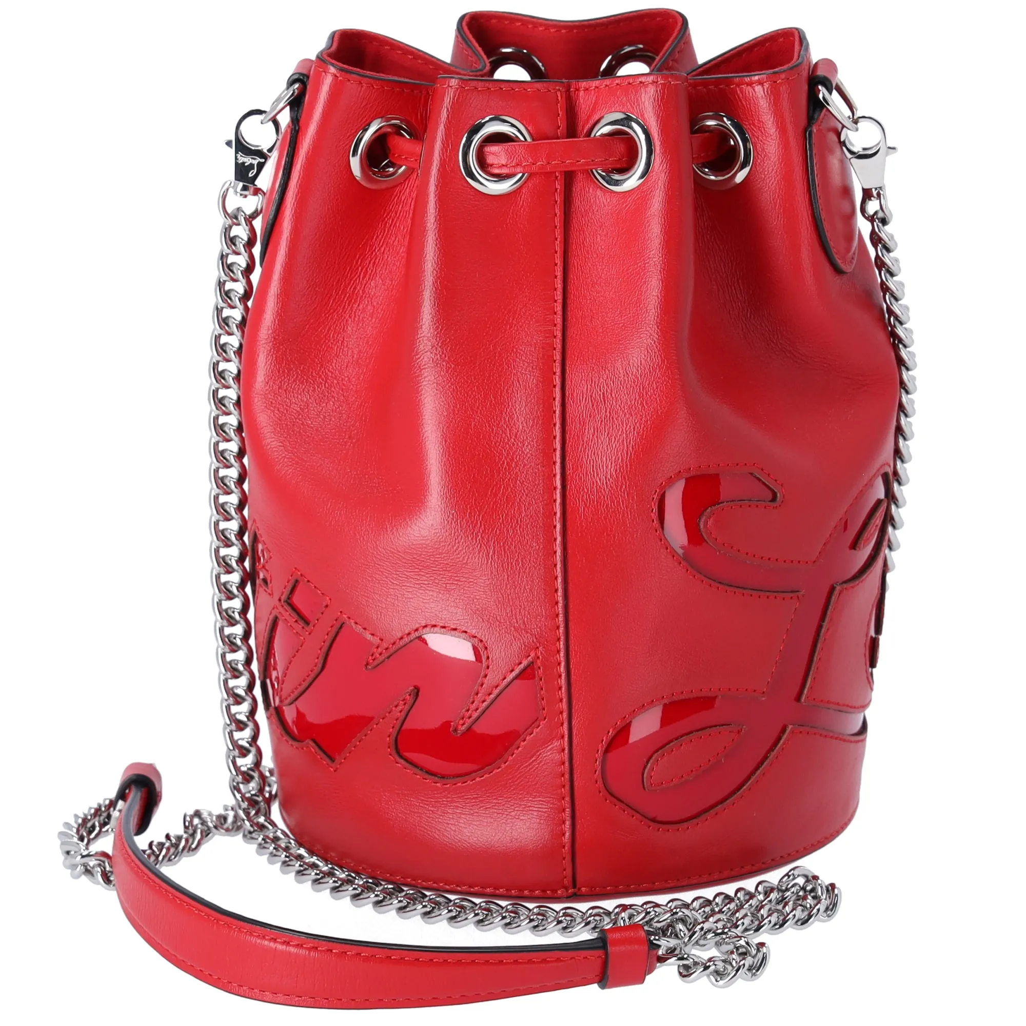Christian Louboutin Marie Jane Drawstring Bucket Bag Leather Red sold by Gaby's Bags product image thumbnail 4