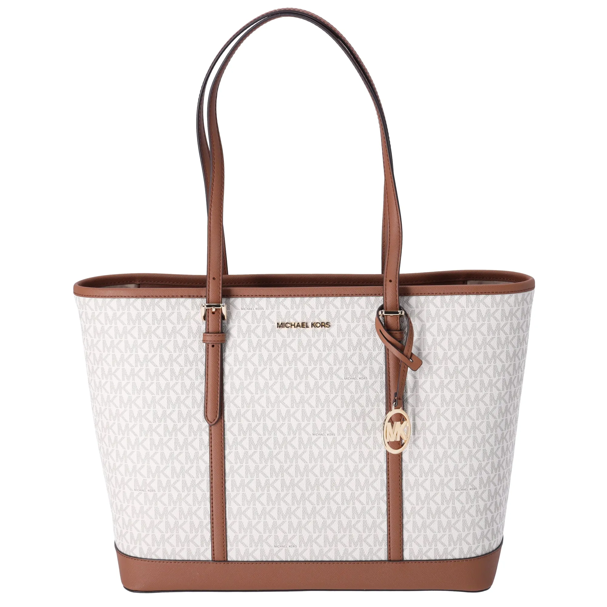Michael Kors Jet Set Travel Large Shoulder Tote Zip Vanilla Signature MK sold by Gaby's Bags product image thumbnail 5