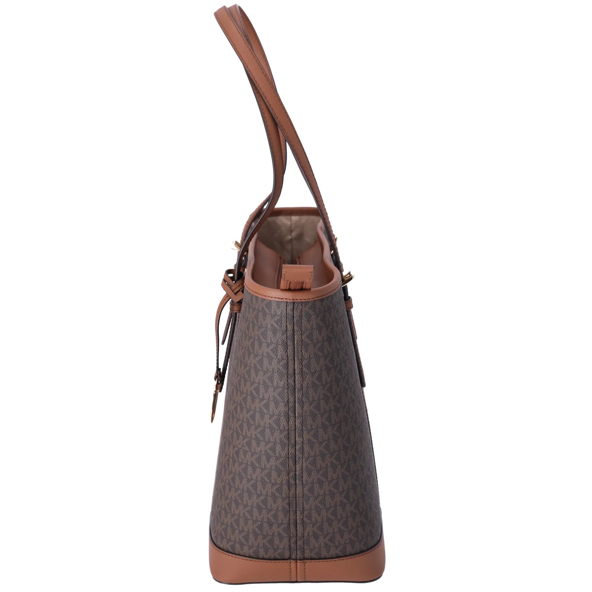 Michael Kors Jet Set Travel Large Shoulder Tote Handbag Bag Zip Brown Signature sold by Gaby's Bags product image thumbnail 2