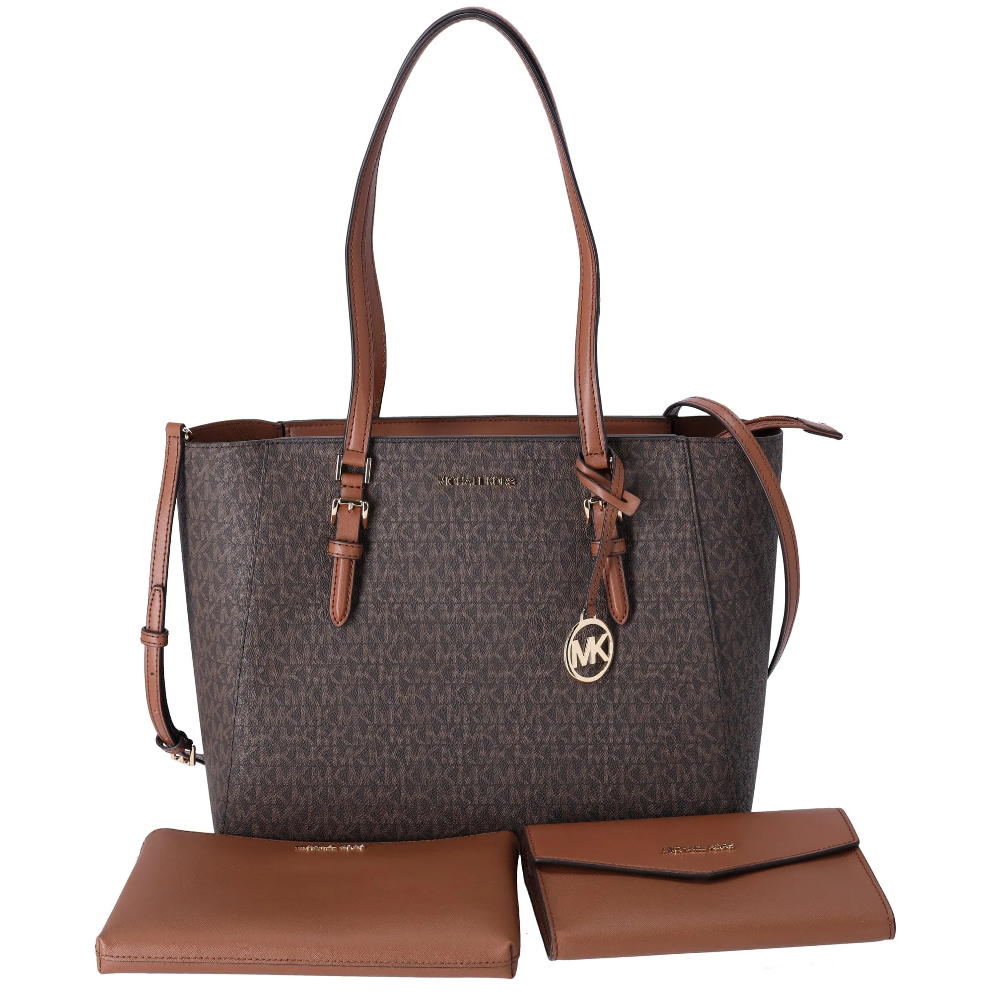 Michael Kors Charlotte Large 3-in-1 Tote Crossbody Clutch Handbag Brown MK sold by Gaby's Bags product image thumbnail 2