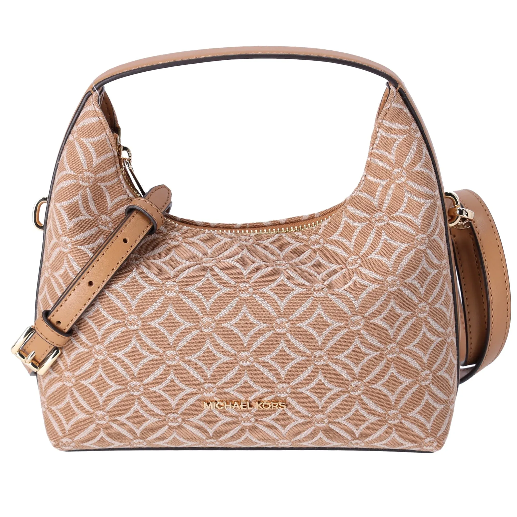 Michael Kors Ember Small Shoulder Crossbody Bag MK Jacquard Deer Tan Multi sold by Gaby's Bags
