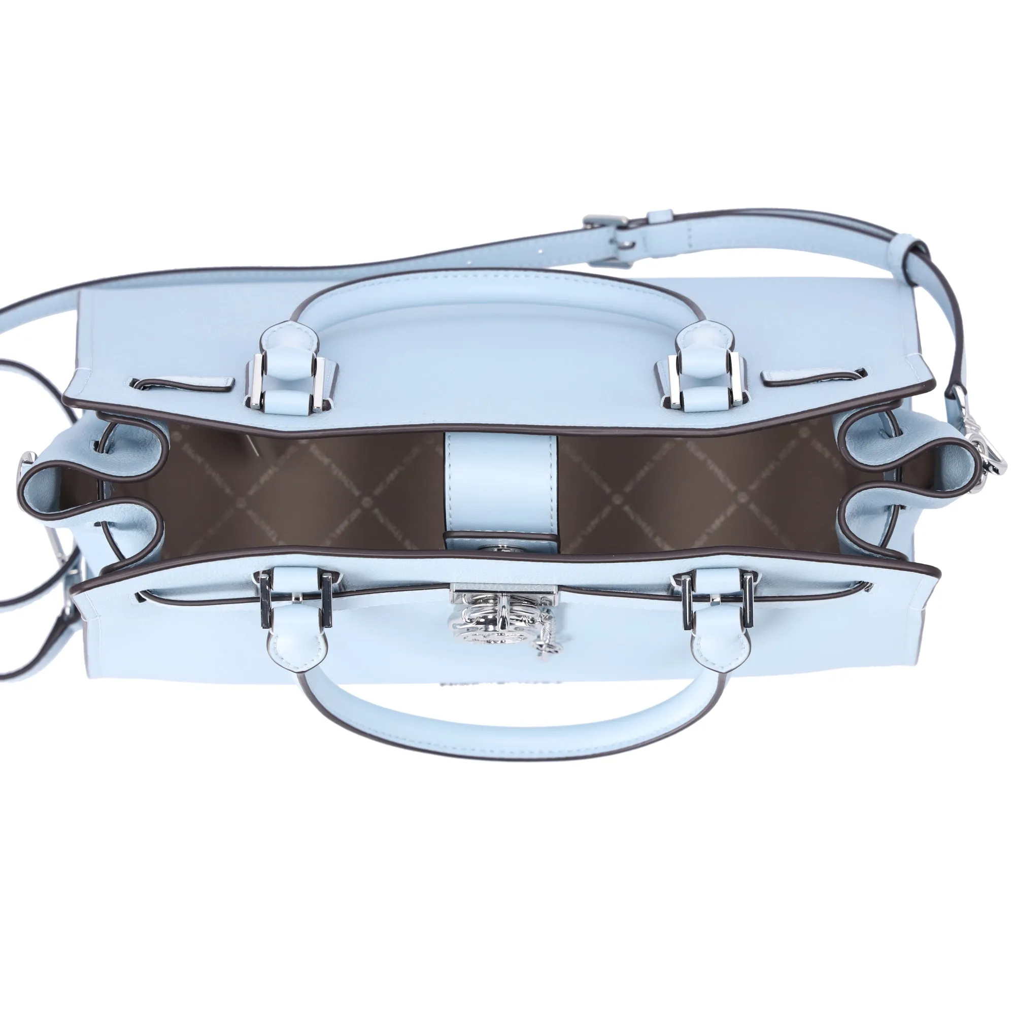 Michael Kors Hamilton Medium Leather Satchel Crossbody Bag Vista Blue sold by Gaby's Bags product image thumbnail 5