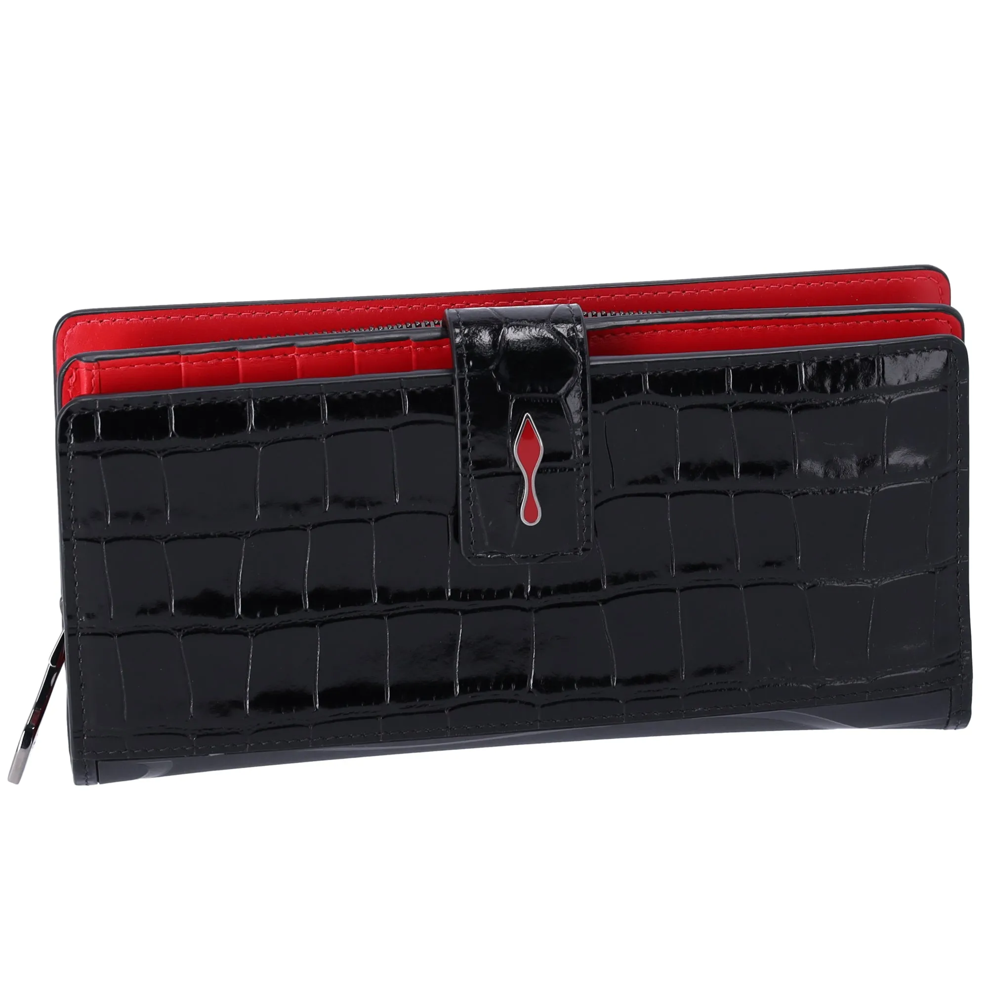 Christian Louboutin Paloma Long Wallet Black Red Leather sold by Gaby's Bags