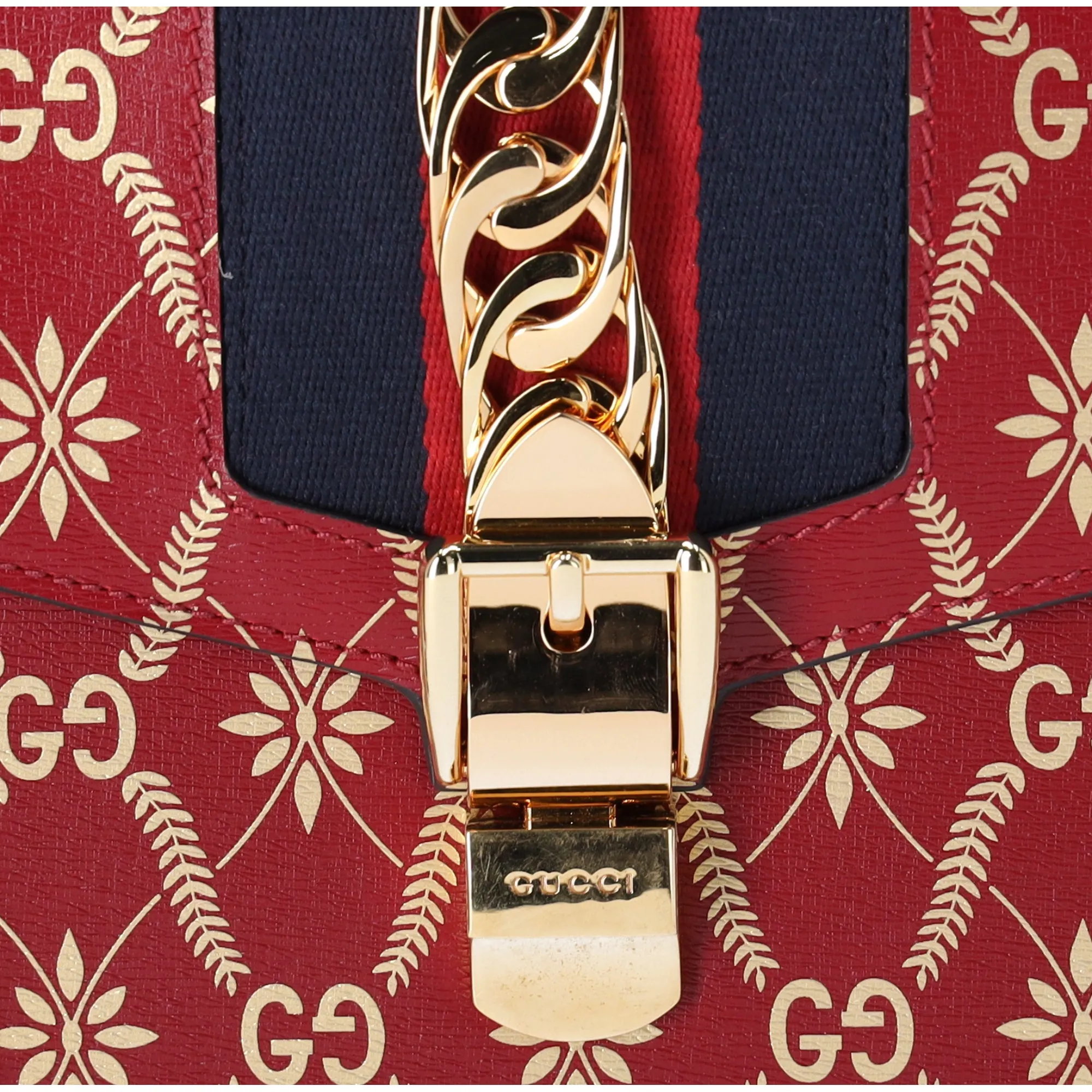 GUCCI Sylvie Shoulder Bag 524405 Bee Stars Red Gold Multi Leather sold by Gaby's Bags product image thumbnail 3