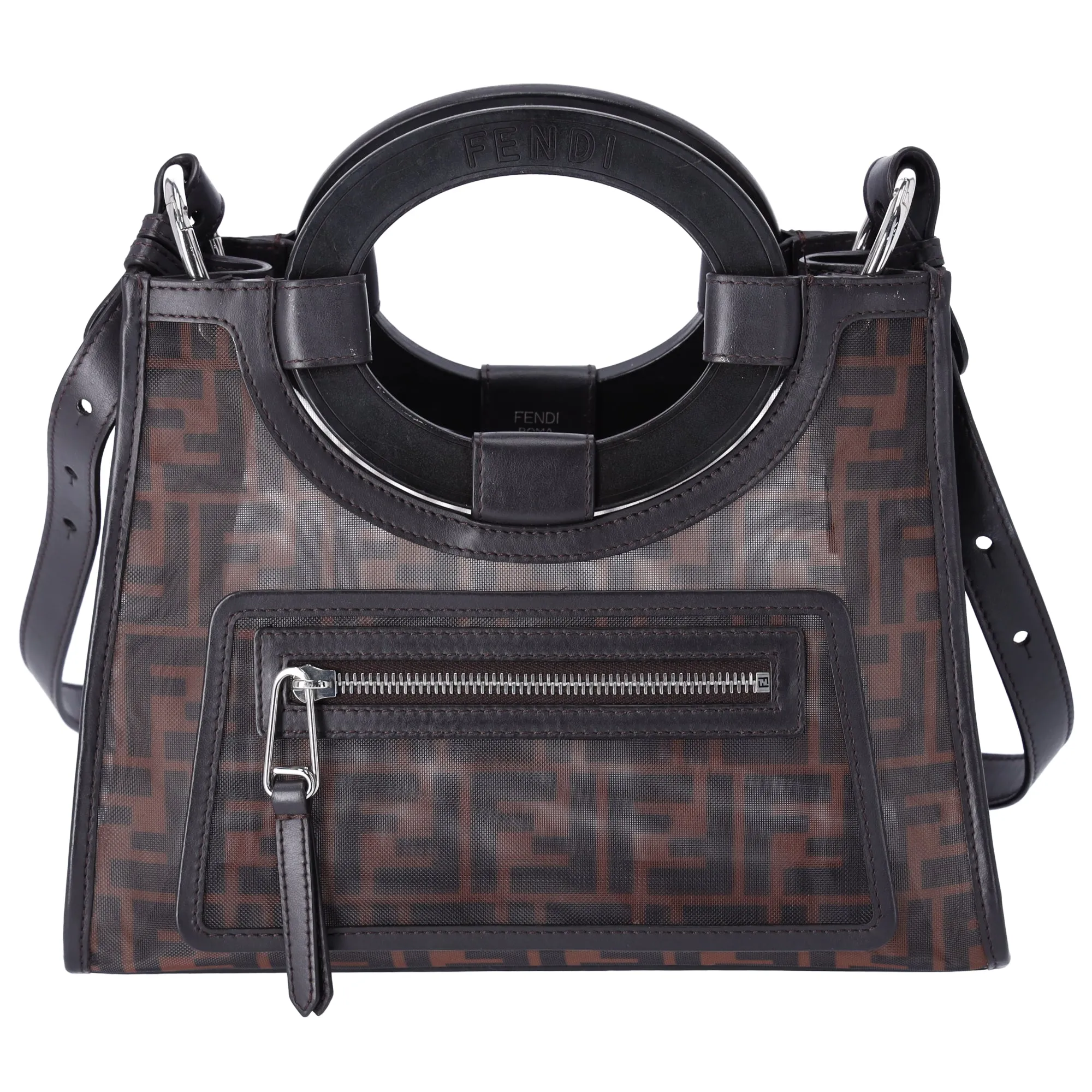 FENDI Runaway Shopper Tote Bag 8BH353-A6D6 Black Dark Brown sold by Gaby's Bags