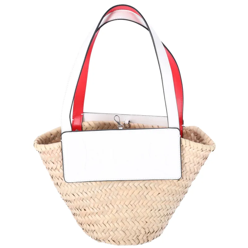 Christian Louboutin Women's White Loubishore Bag Woven Straw sold by Gaby's Bags