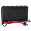 Christian Louboutin Paloma Clutch Crossbody Leather Black on Black Studded sold by Gaby's Bags