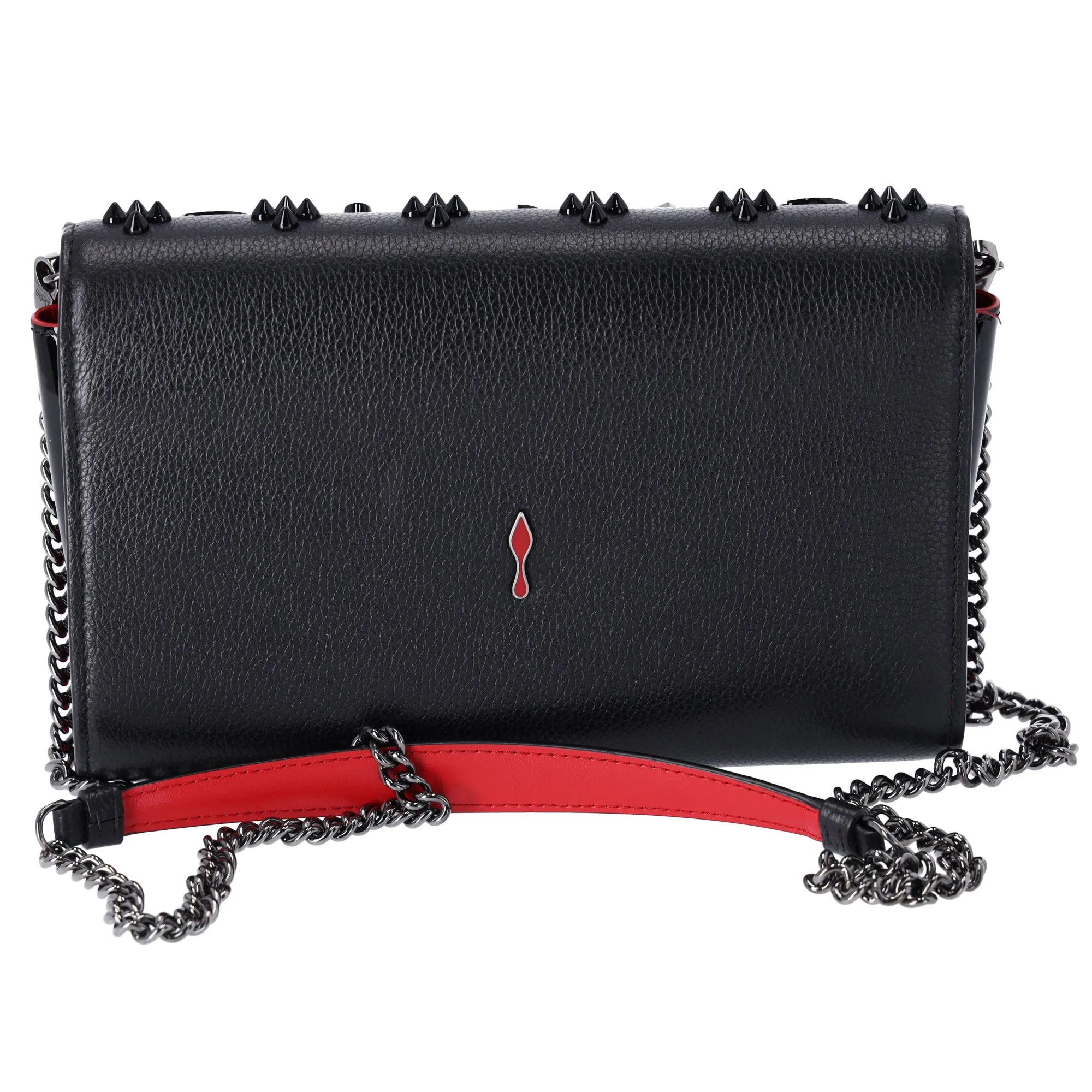 Christian Louboutin Paloma Clutch Crossbody Leather Black on Black Studded sold by Gaby's Bags product image thumbnail 3