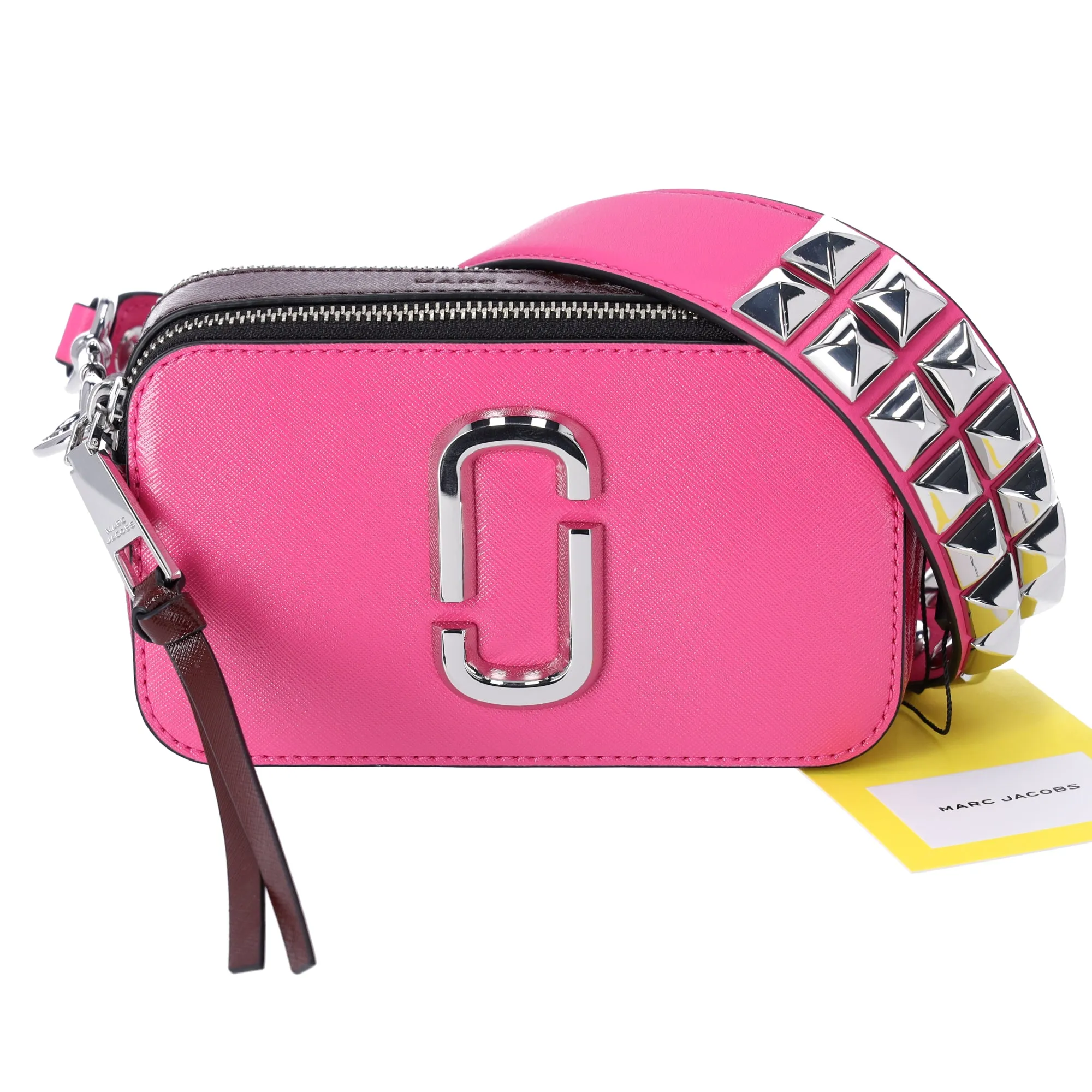 Marc Jacobs The Snapshot Shoulder Bag Studded Saffiano Leather Magenta Pink sold by Gaby's Bags product image thumbnail 2