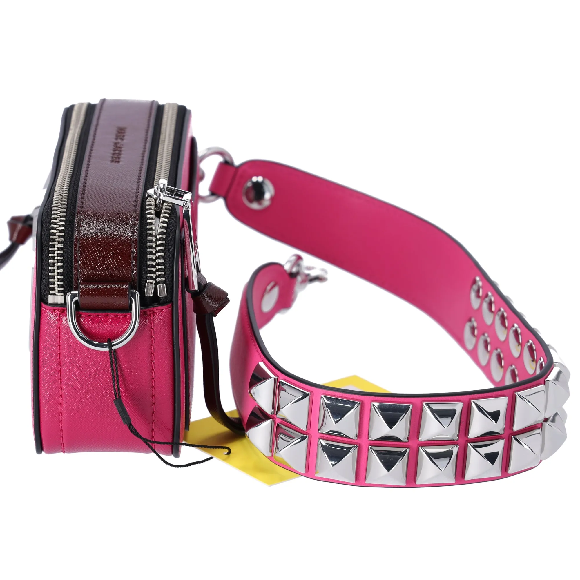 Marc Jacobs The Snapshot Shoulder Bag Studded Saffiano Leather Magenta Pink sold by Gaby's Bags product image thumbnail 3